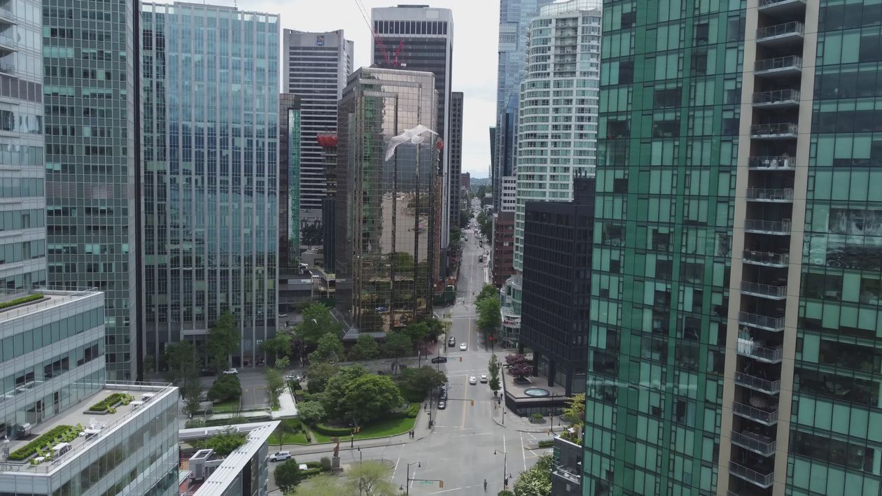 Aerial View of Modern City Skyscrapers Free Stock Video Footage ...