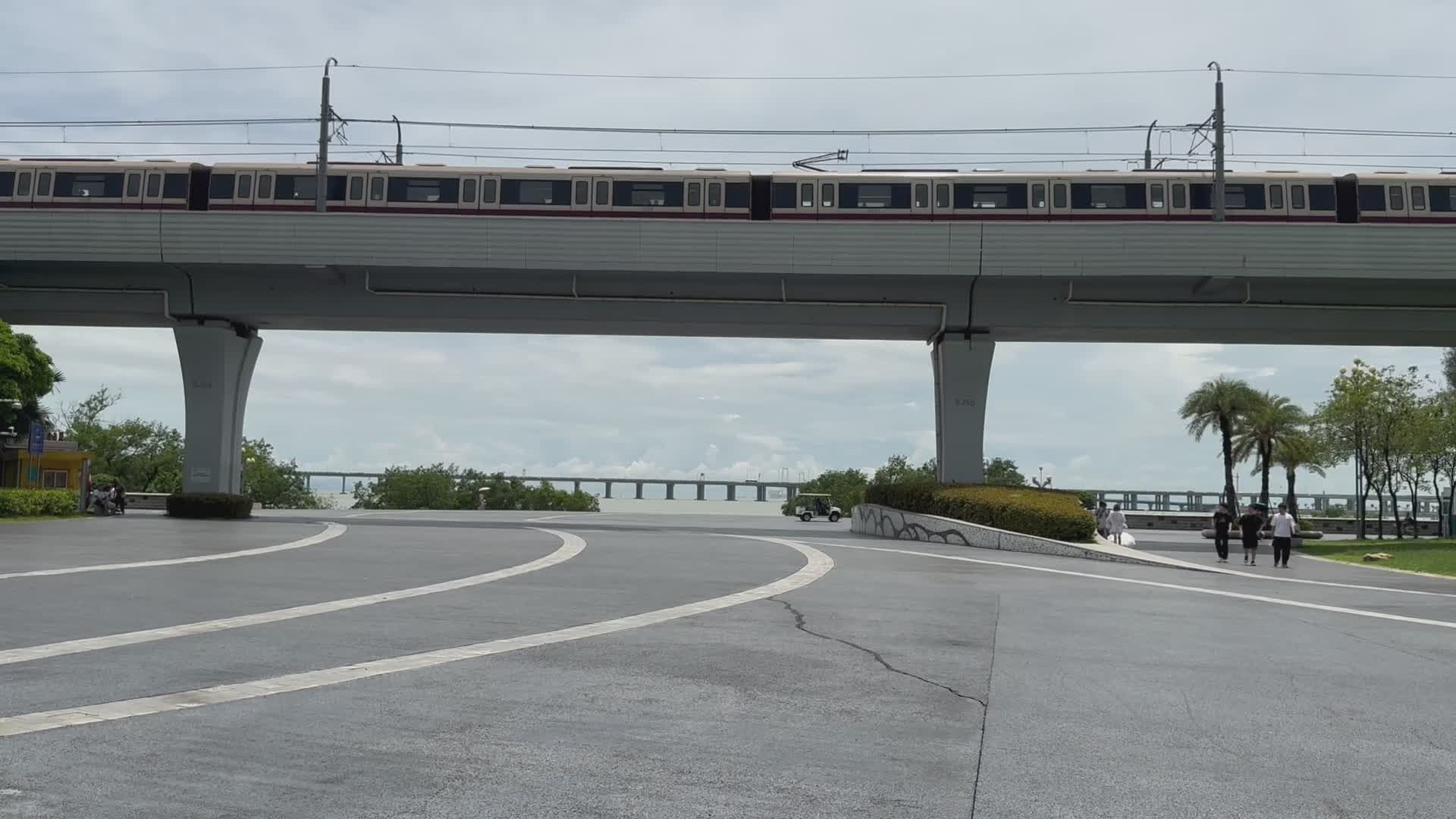 High Speed Train Passes Over Scenic Bridge Free Stock Video Footage ...