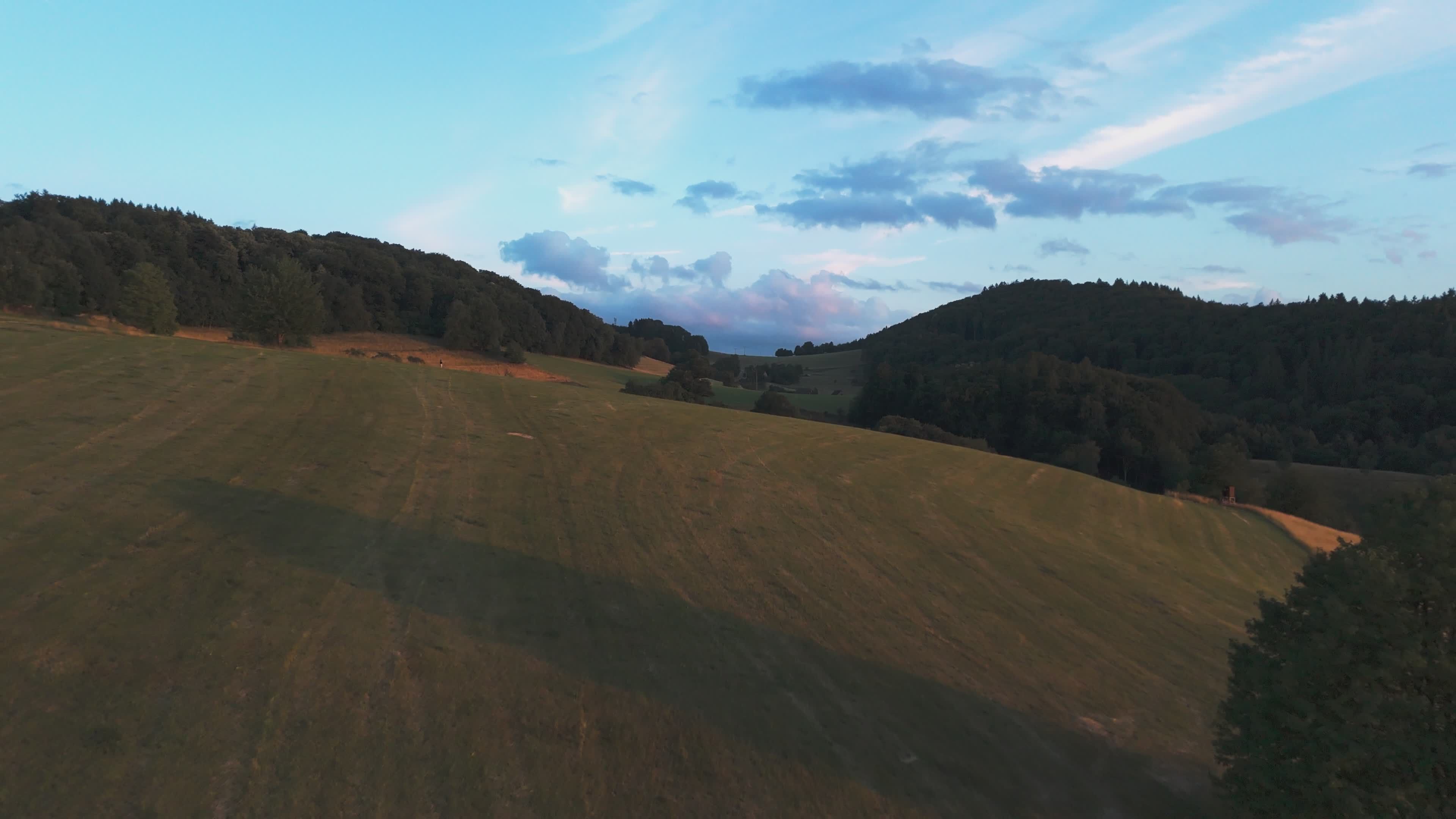 Stunning Aerial Sunset Over Rolling Hills Free Stock Video Footage ...