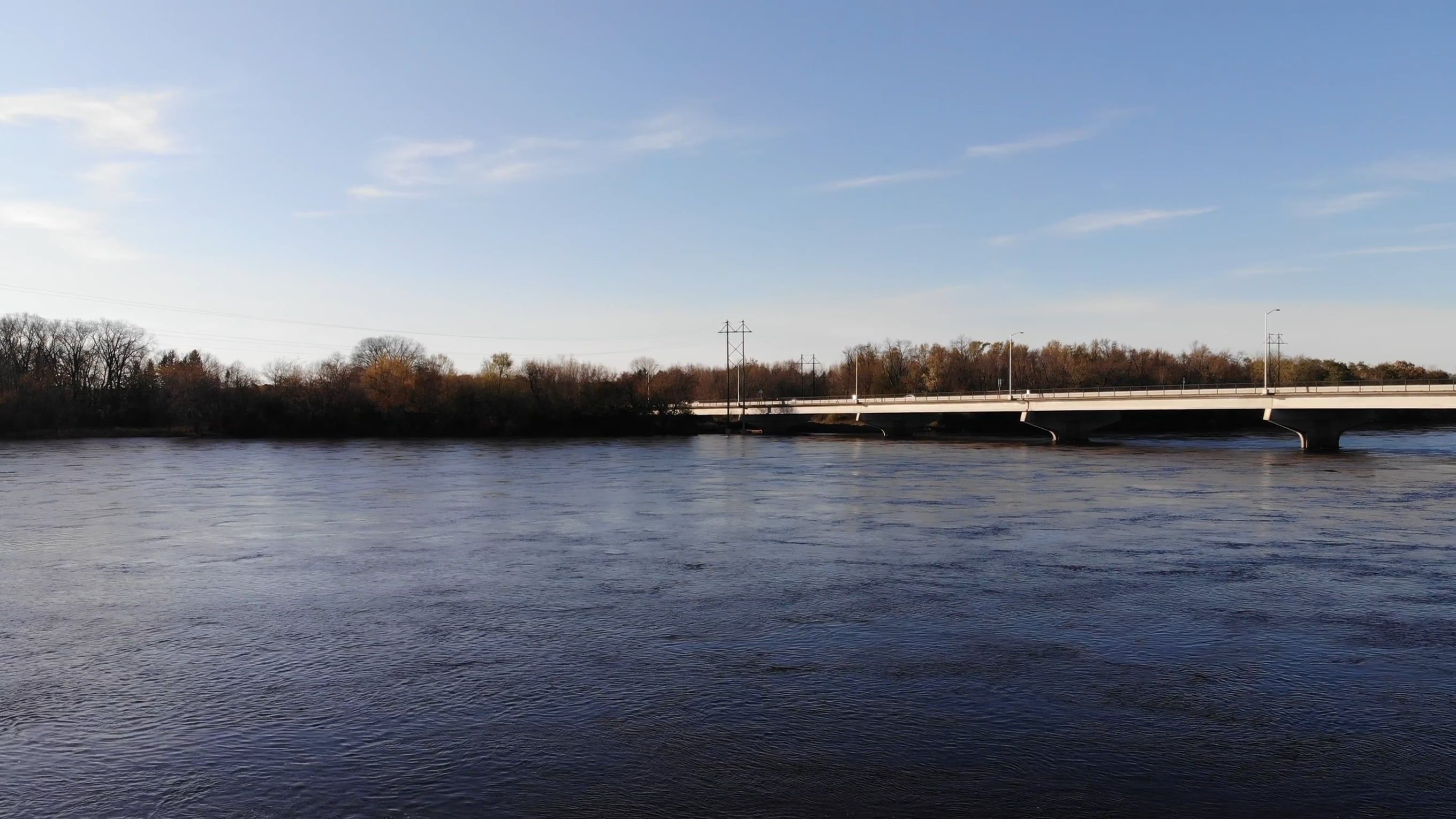 A Drone Tracking The Stretch Of A River Water Free Stock Video Footage ...