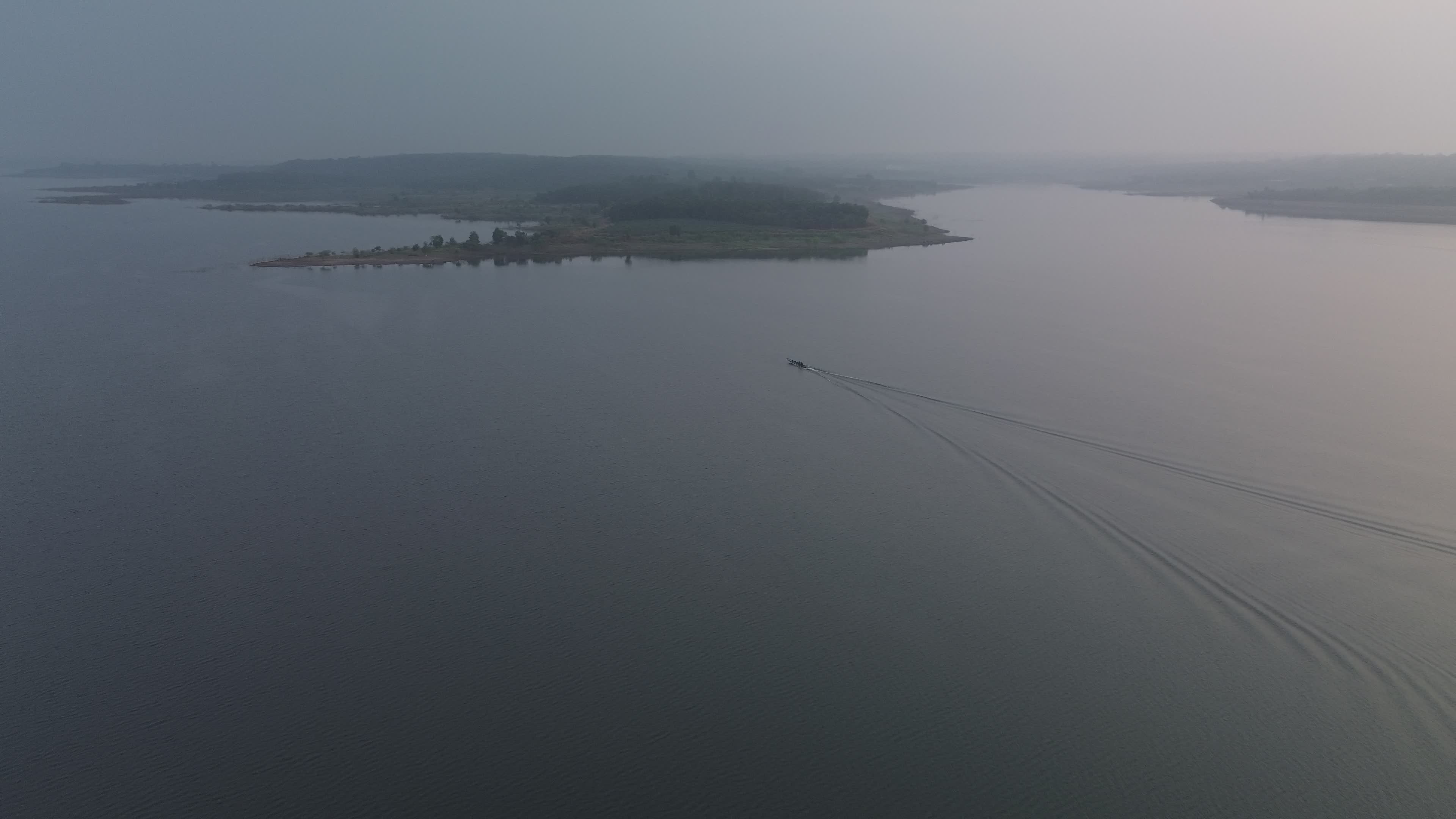 Serene Aerial View of a Calm Lake at Dawn Free Stock Video Footage ...