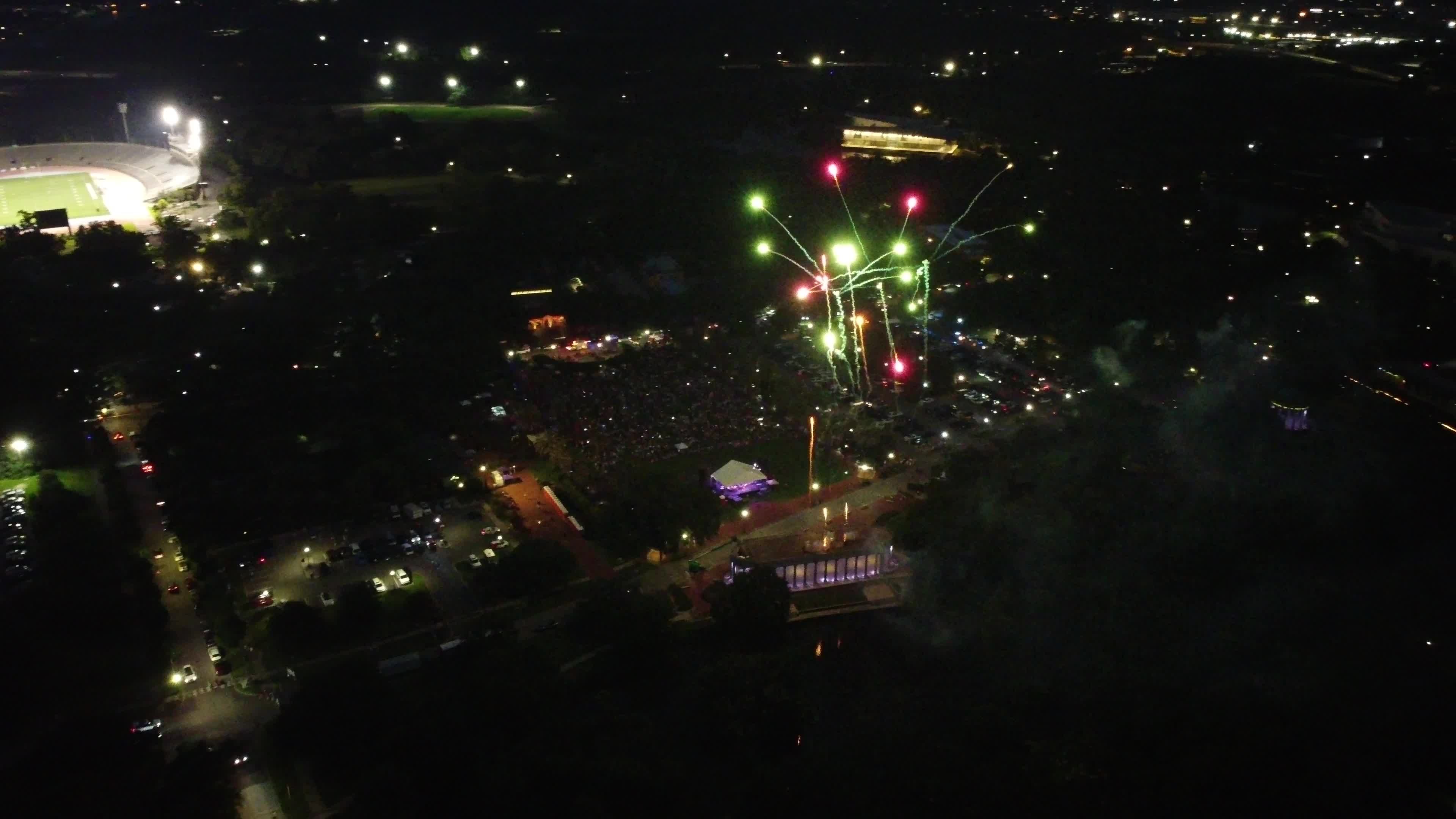 Spectacular Fireworks Display Over City Park Free Stock Video Footage ...