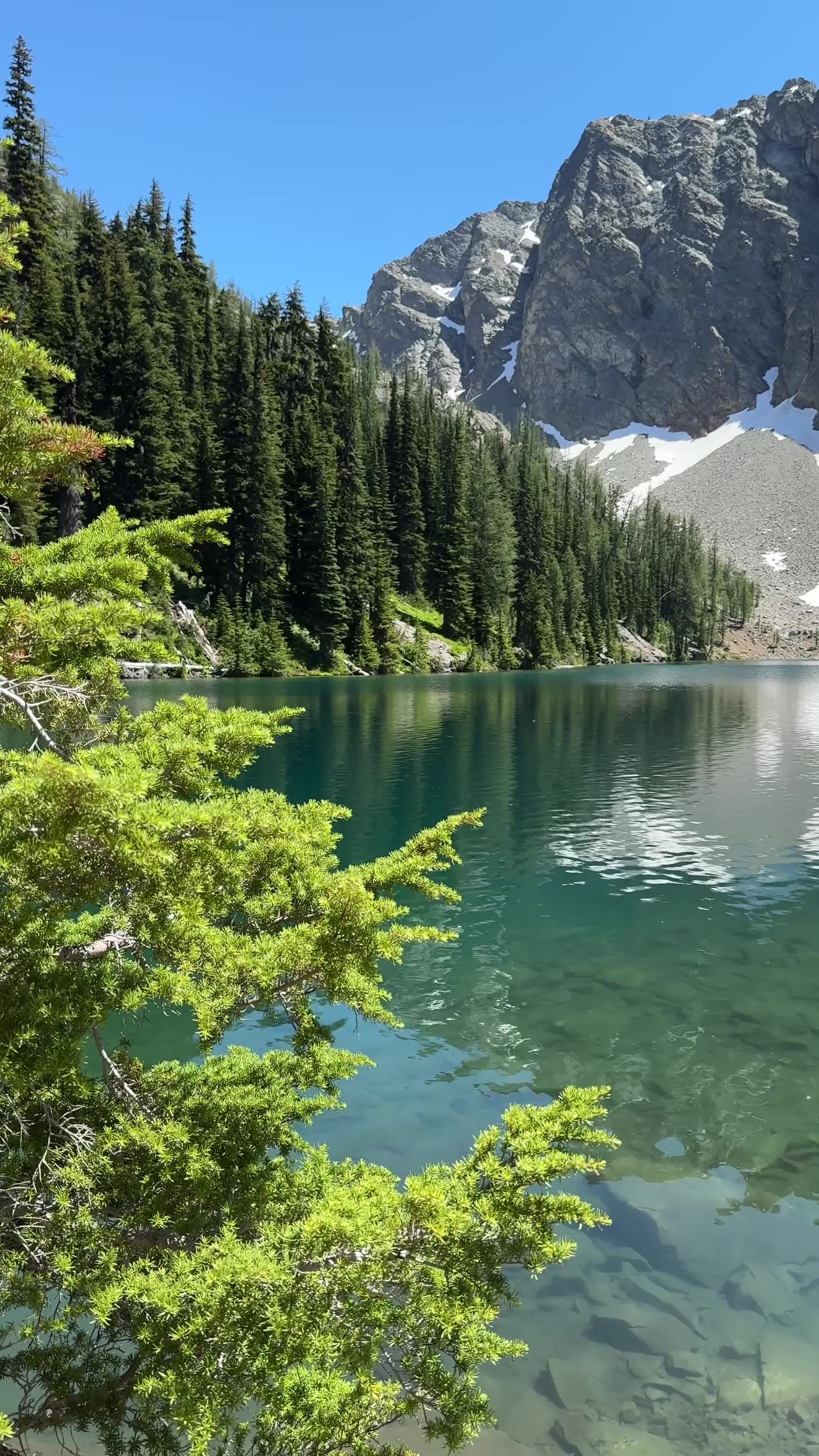 Serene Mountain Lake with Clear Reflections Free Stock Video Footage ...
