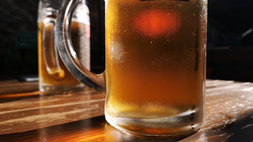 An Iced Cold Draft Beer In A Mug