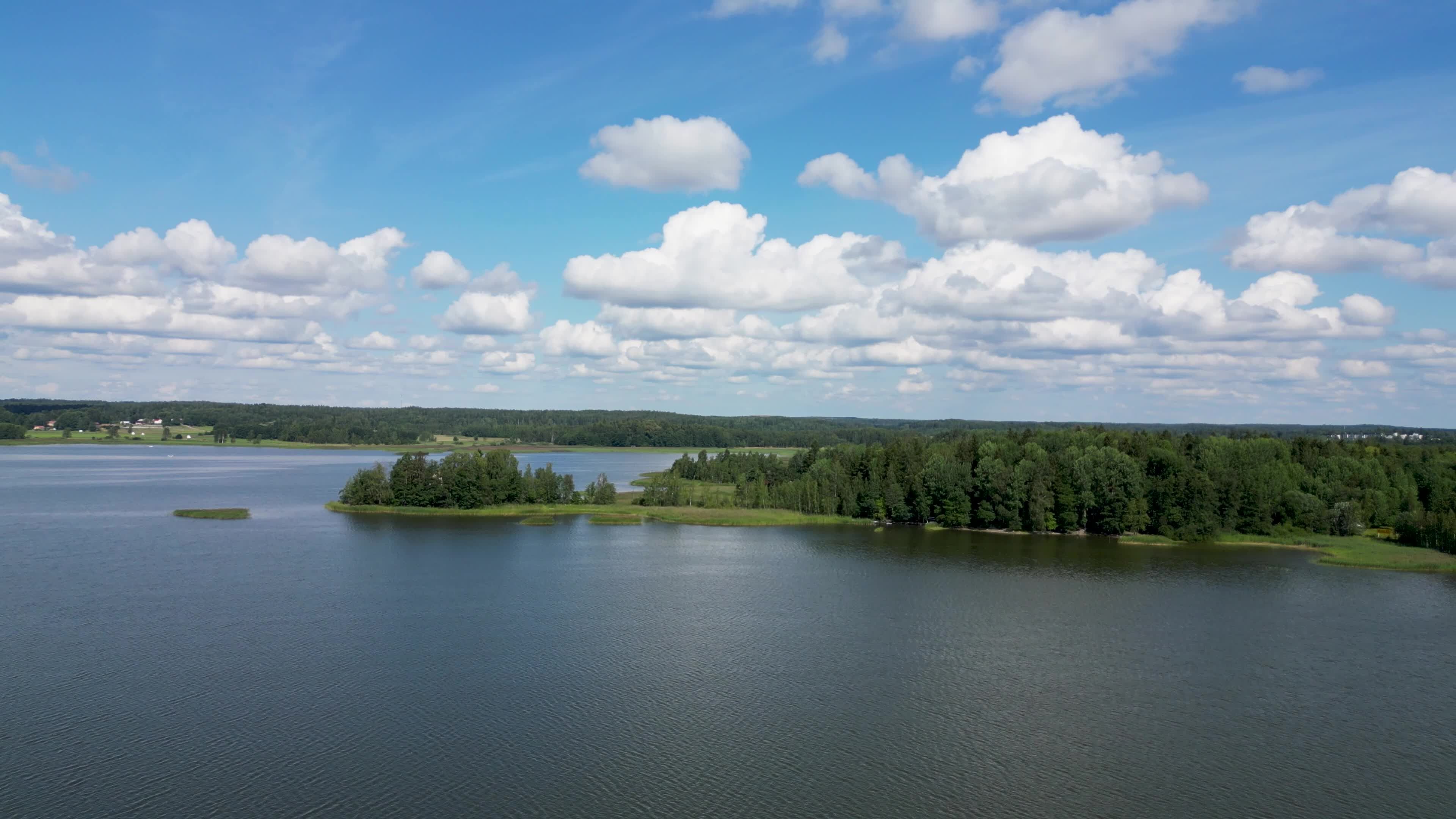 Aerial View of Serene Lake and Lush Forest Free Stock Video Footage ...