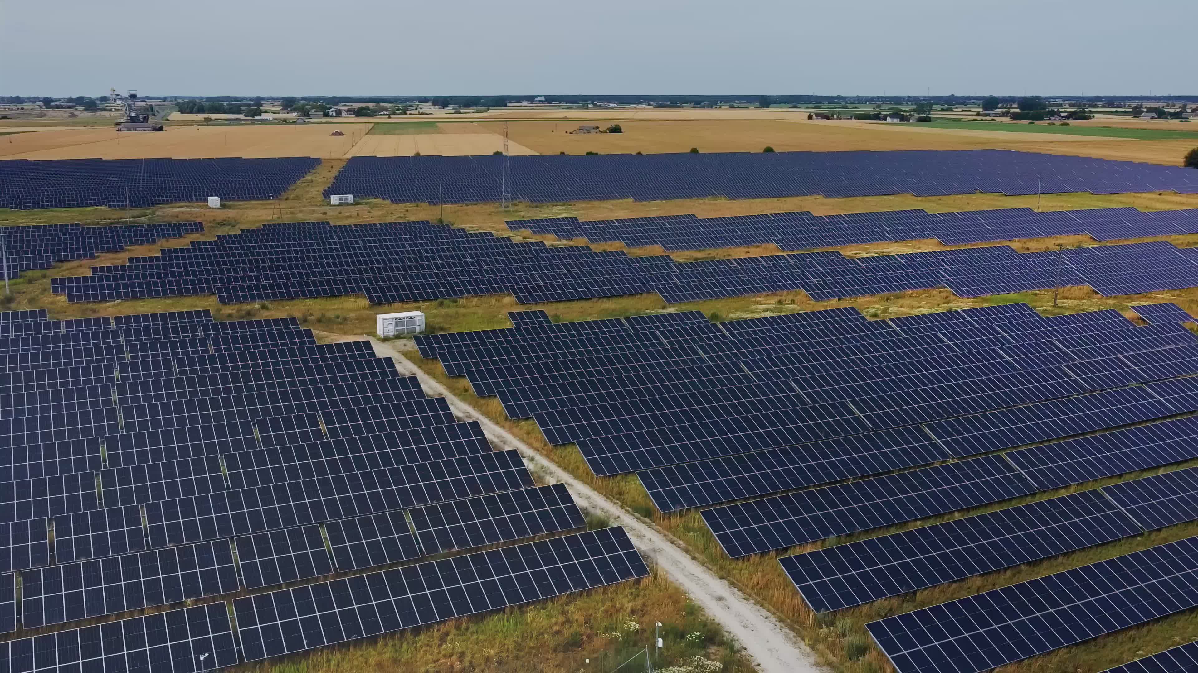 Aerial View of Expansive Solar Panel Farm Free Stock Video Footage ...