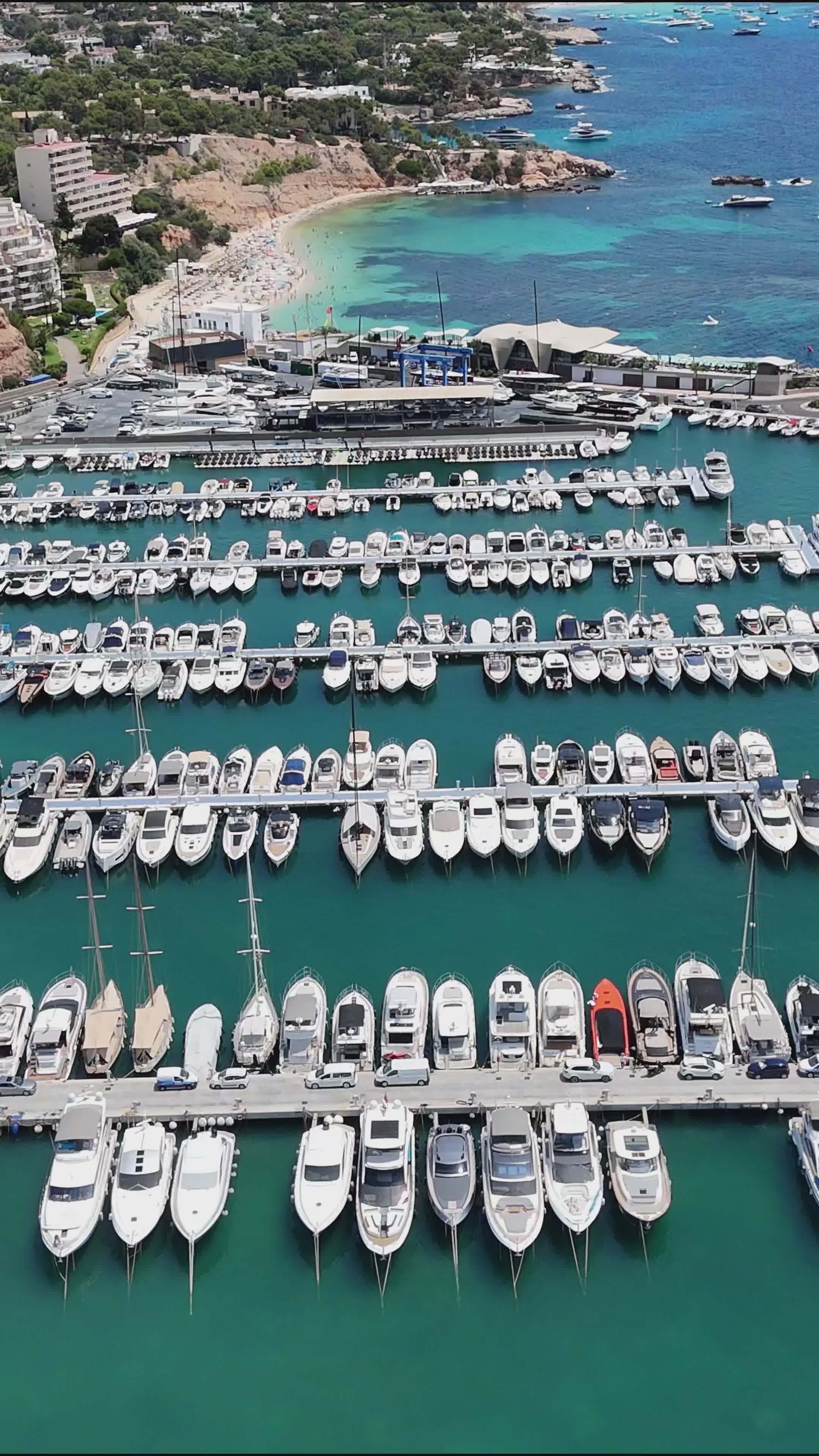 Aerial View of Vibrant Marina with Many Yachts Free Stock Video Footage ...