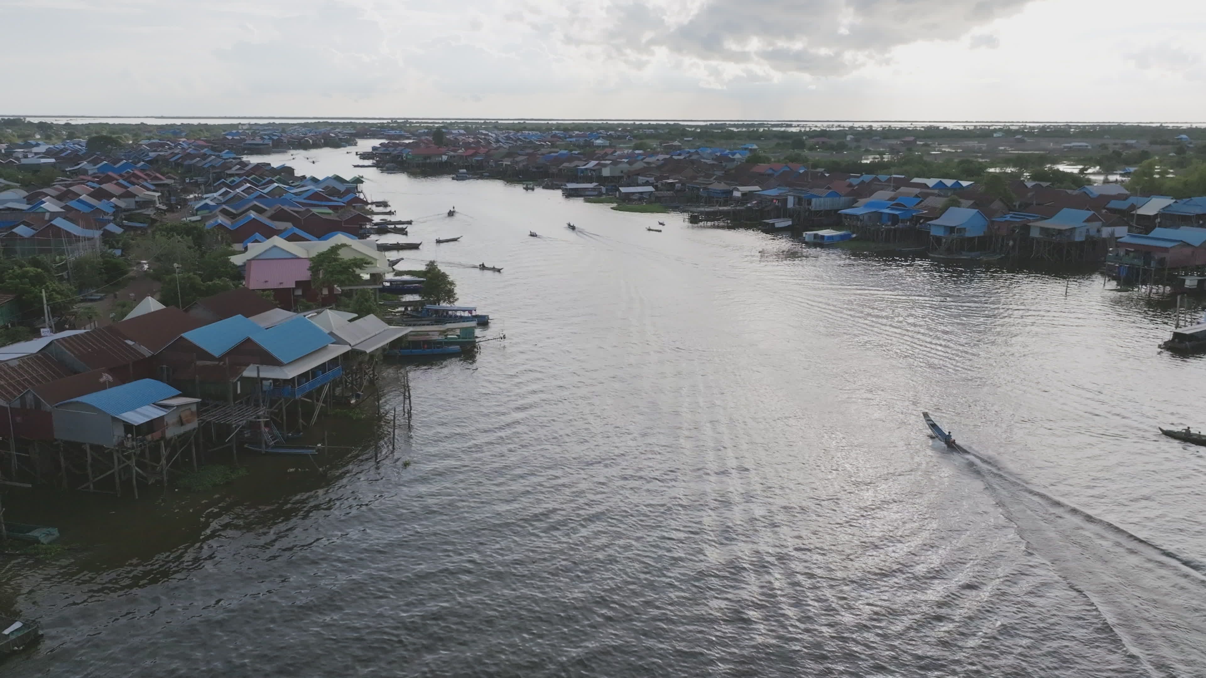 Stilt Houses Along a Southeast Asian River Free Stock Video Footage ...