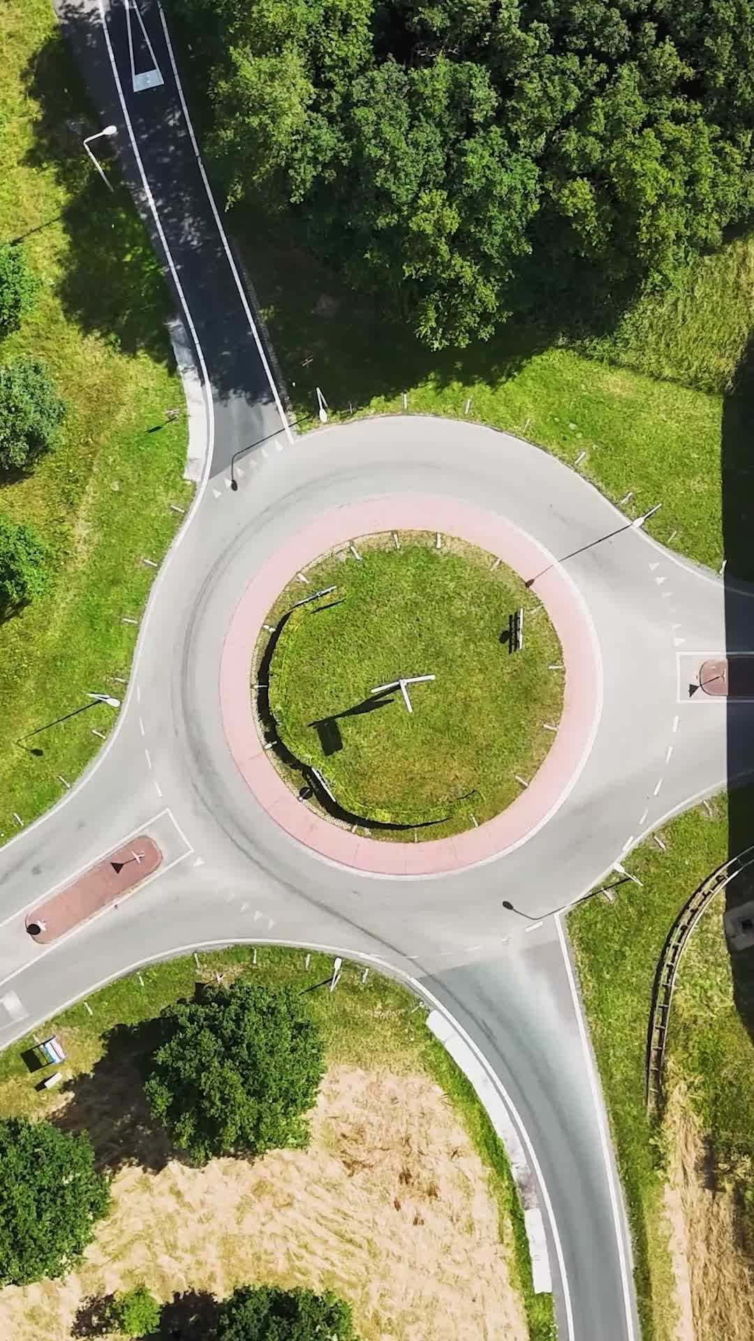 Aerial View of Roundabout and Highway Traffic Free Stock Video Footage ...