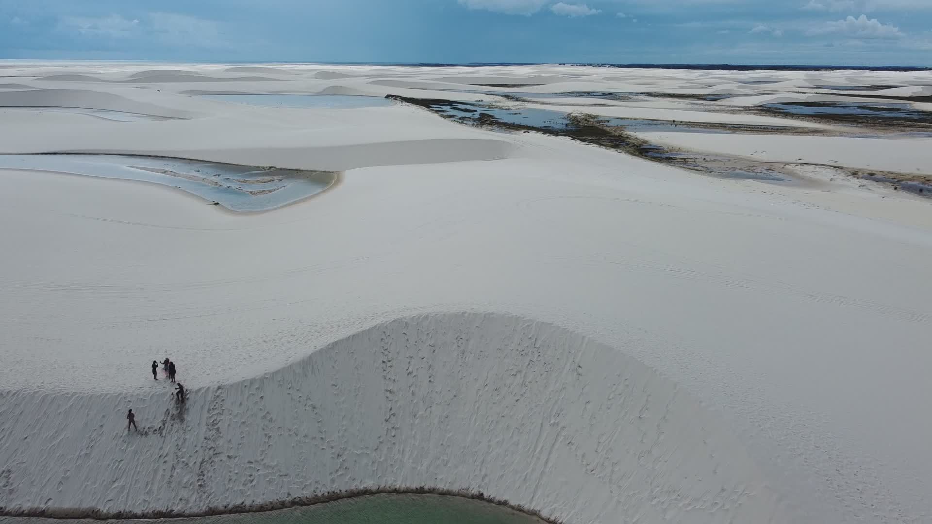 Breathtaking Aerial View of Brazilian Sand Dunes Free Stock Video ...