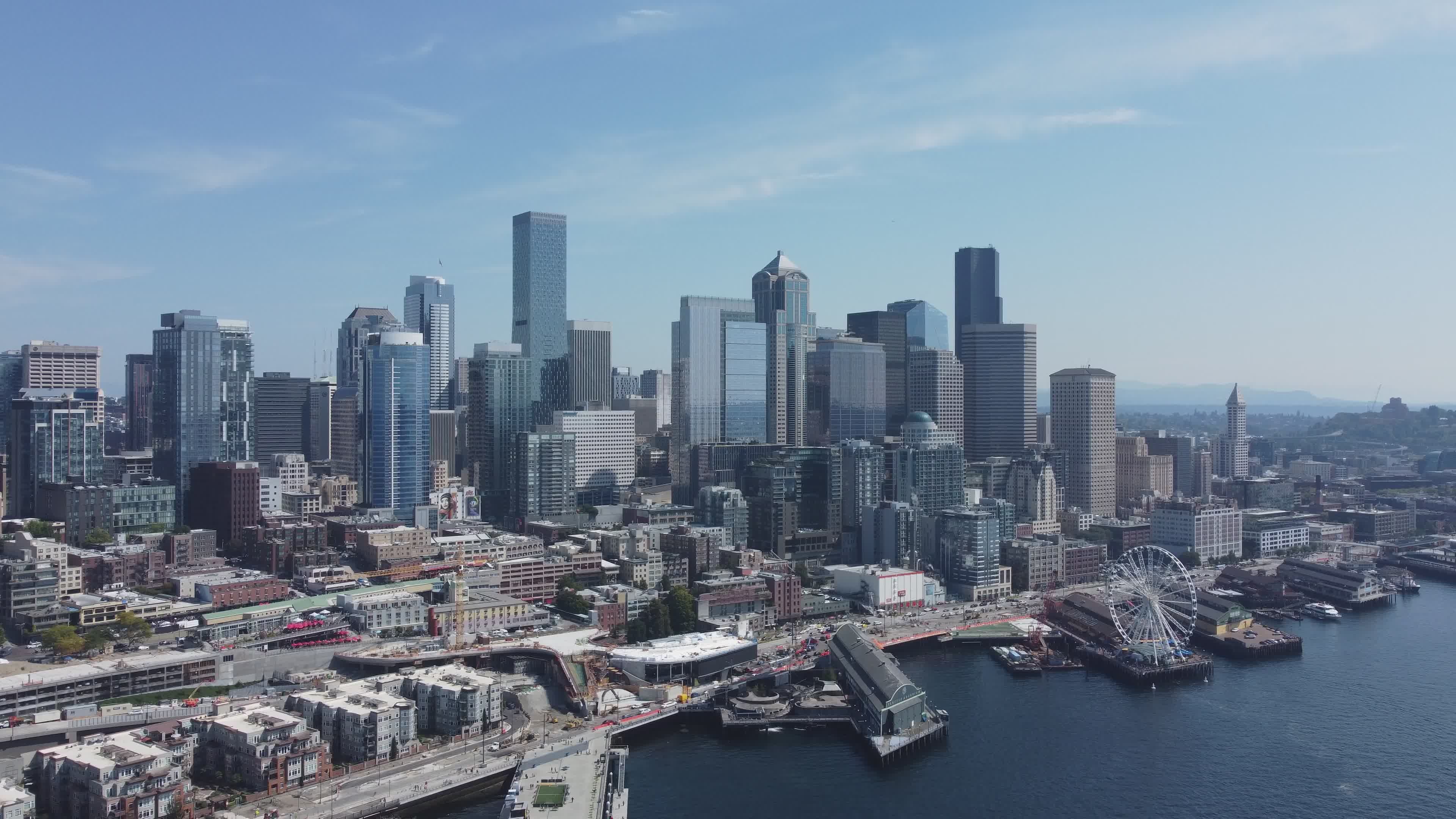 Stunning Aerial View of Seattle Skyline Free Stock Video Footage ...