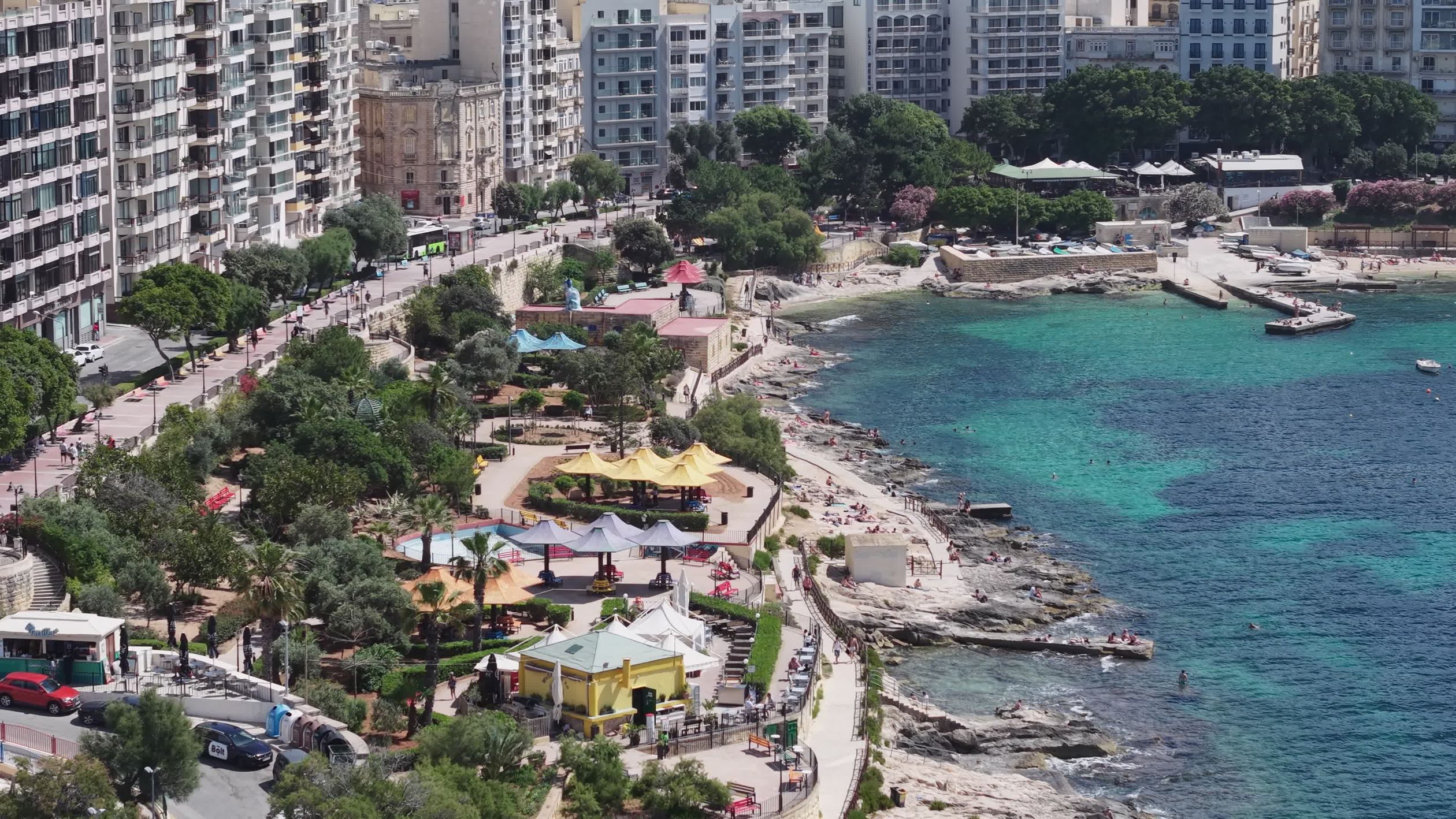 Aerial View of Coastal City Beachfront Free Stock Video Footage ...