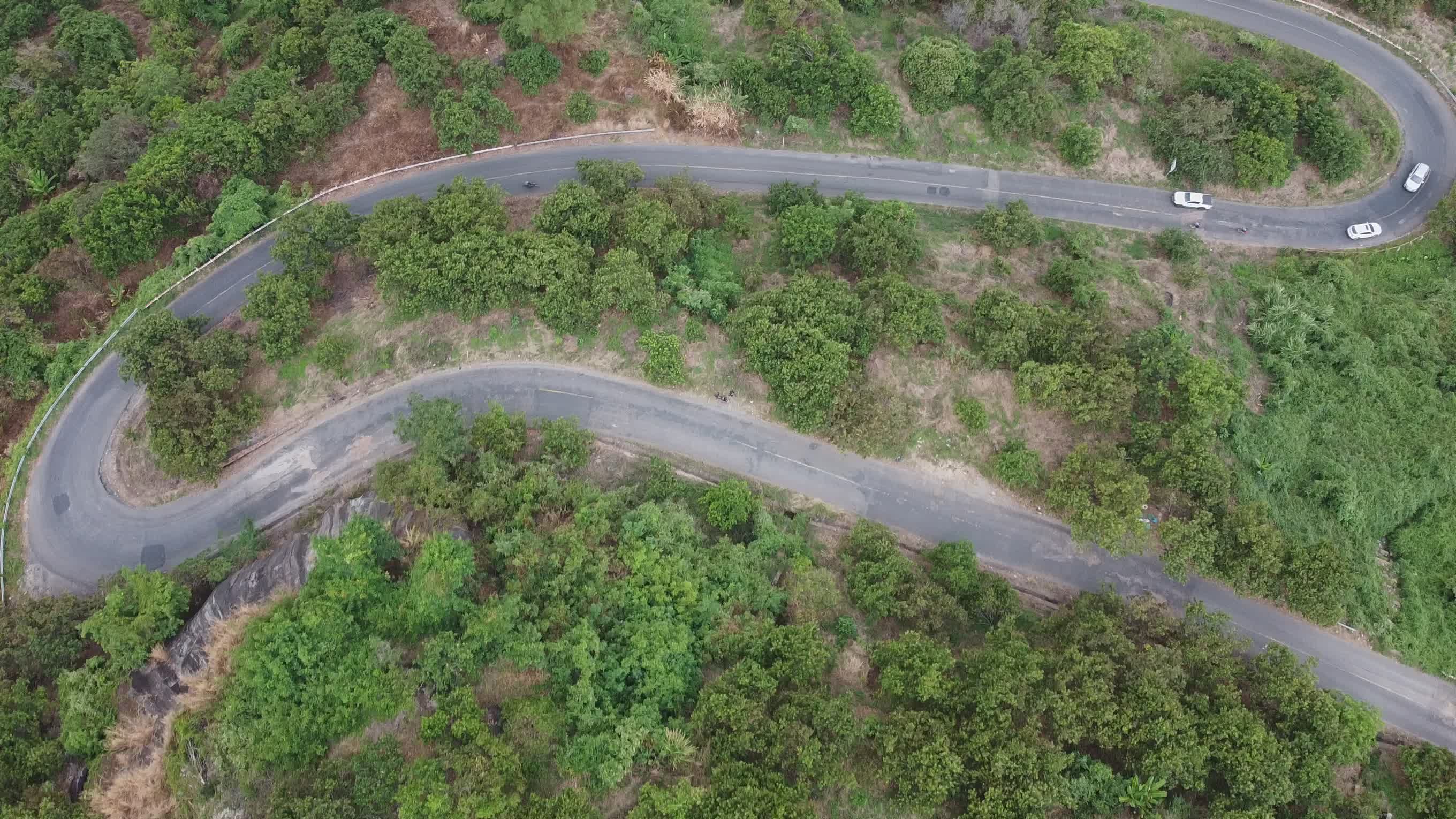 Scenic Aerial View of Winding Mountain Road Free Stock Video Footage ...