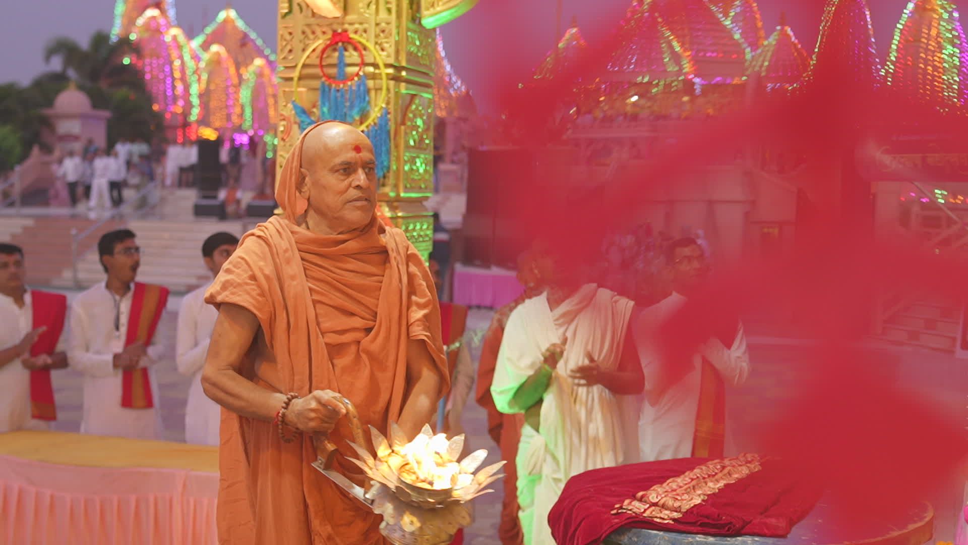 Vibrant Hindu Ceremony with Swaminarayan Ritual Free Stock Video ...