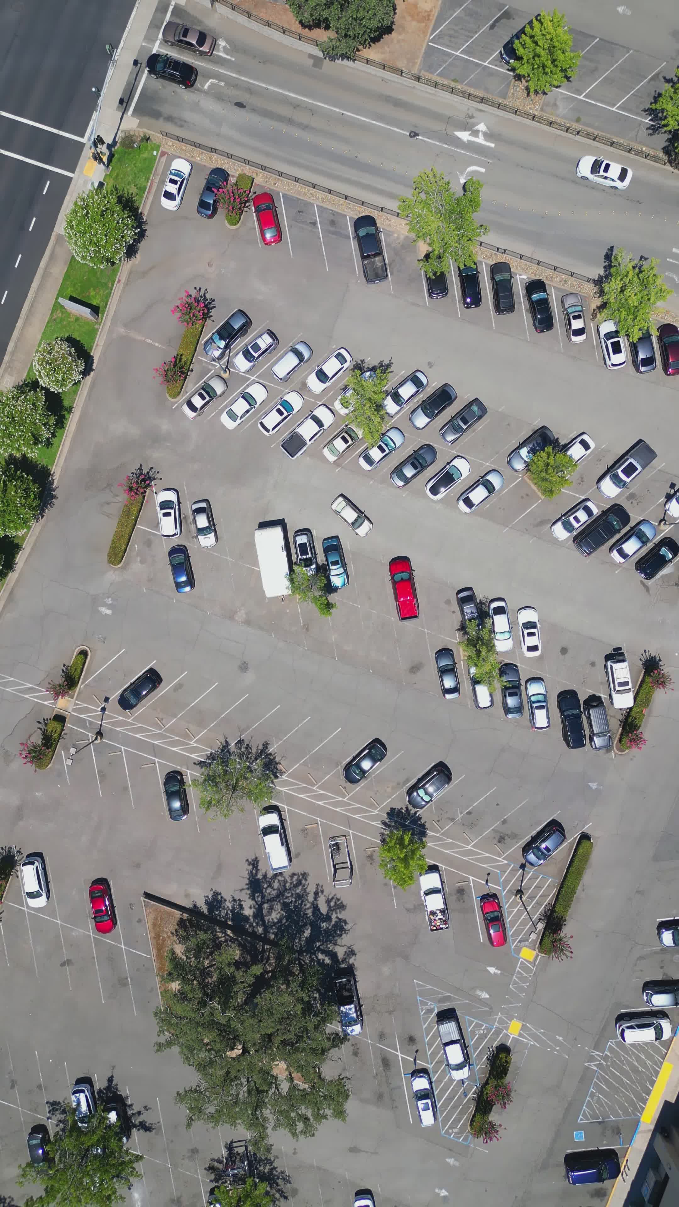 Aerial View of Urban Parking Lot in Summer Free Stock Video Footage ...