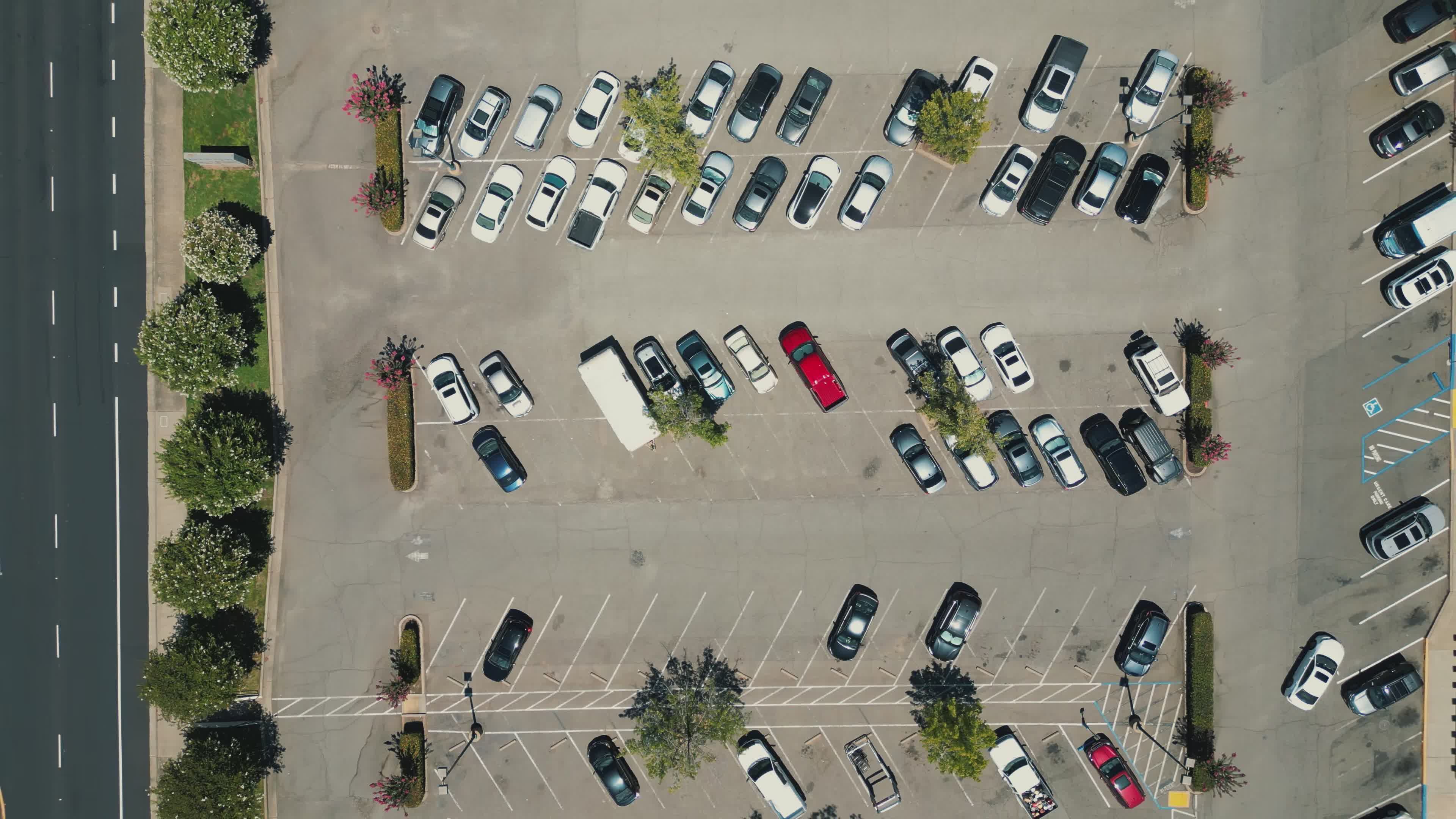 Aerial View of Busy Urban Parking Lot Free Stock Video Footage, Royalty ...