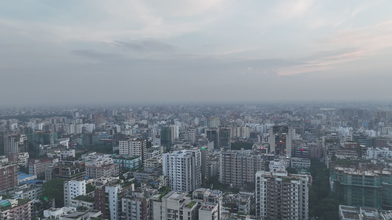 Aerial View of Dhaka Cityscape at Dusk Free Stock Video Footage ...