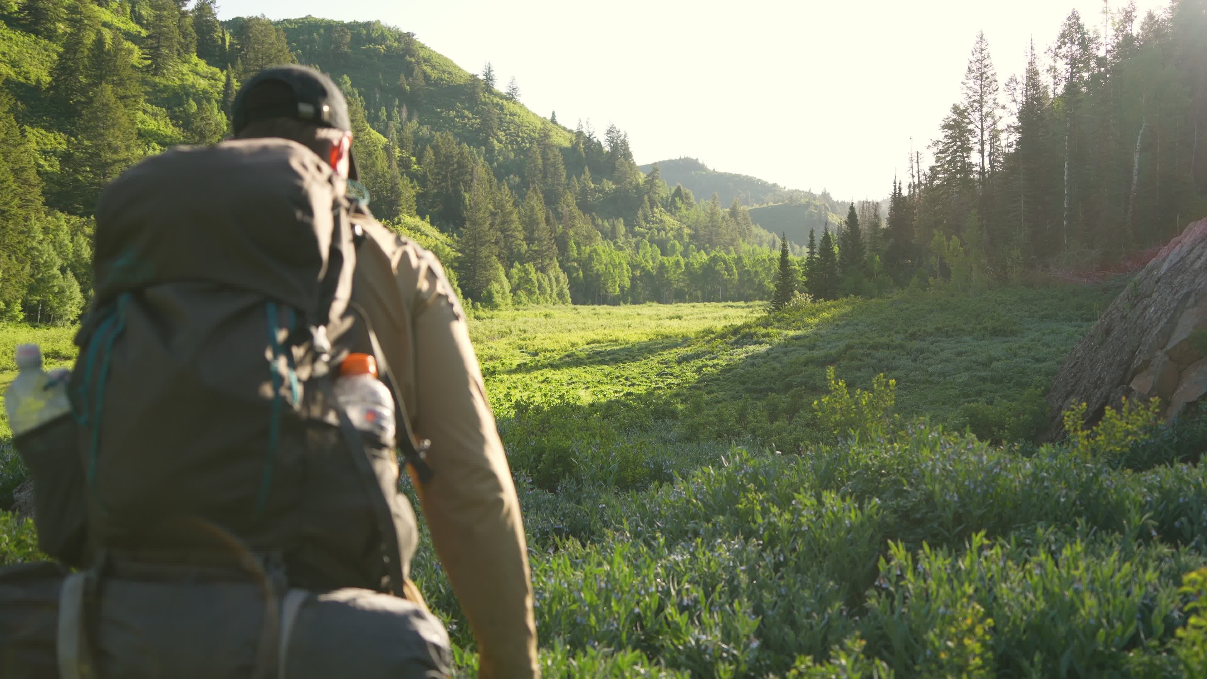 Scenic Backpacking Adventure in Wasatch Mountains Free Stock Video ...