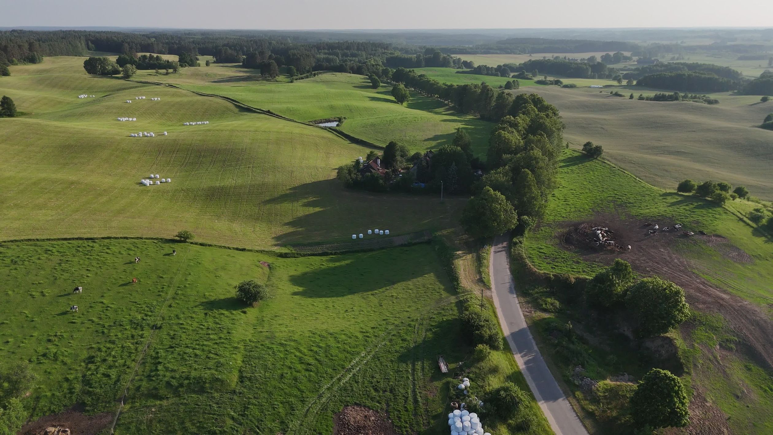 Scenic Aerial View of Lush Green Countryside Free Stock Video Footage ...