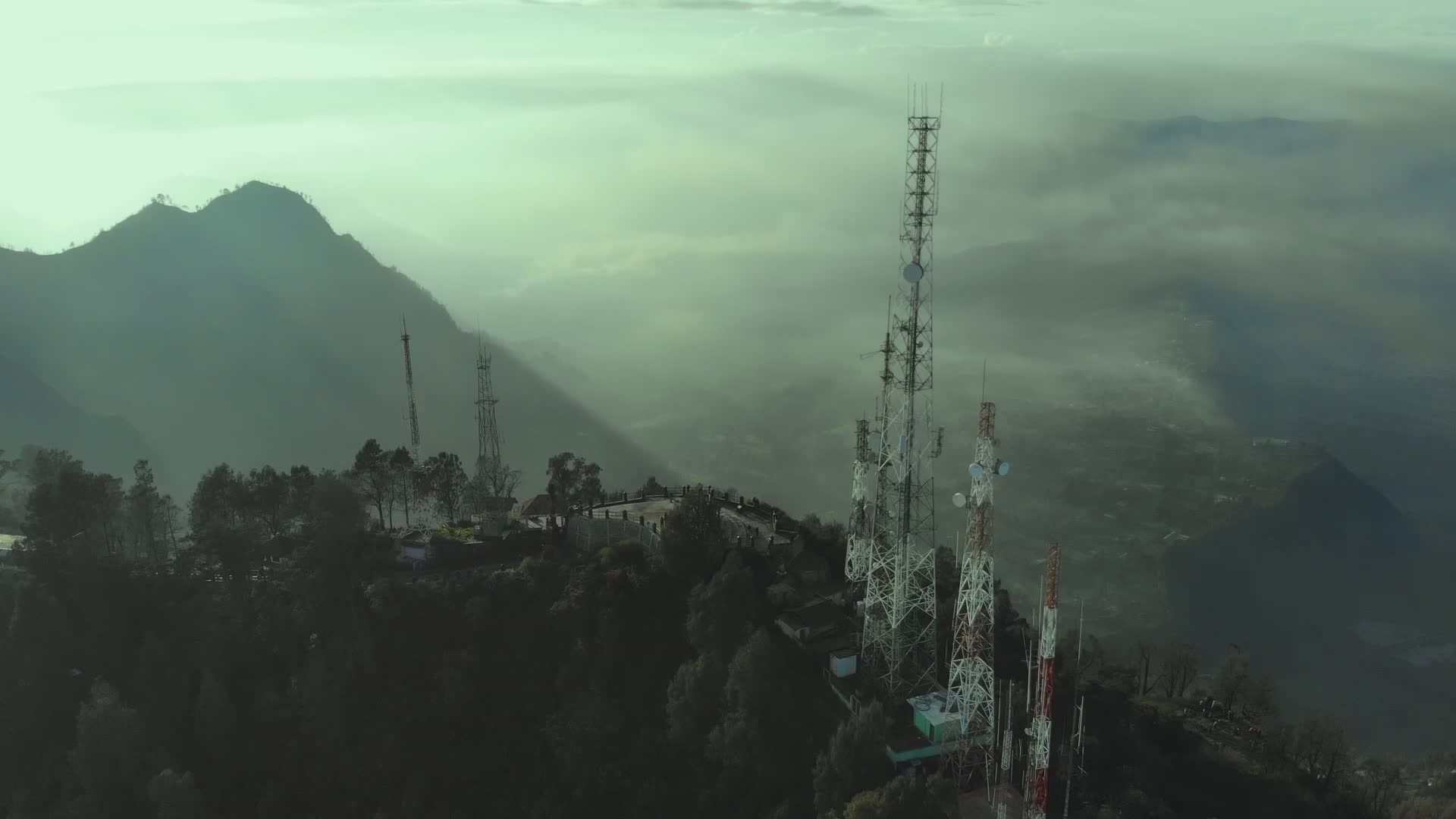 Stunning Aerial View of Misty Mountain Range Free Stock Video Footage ...