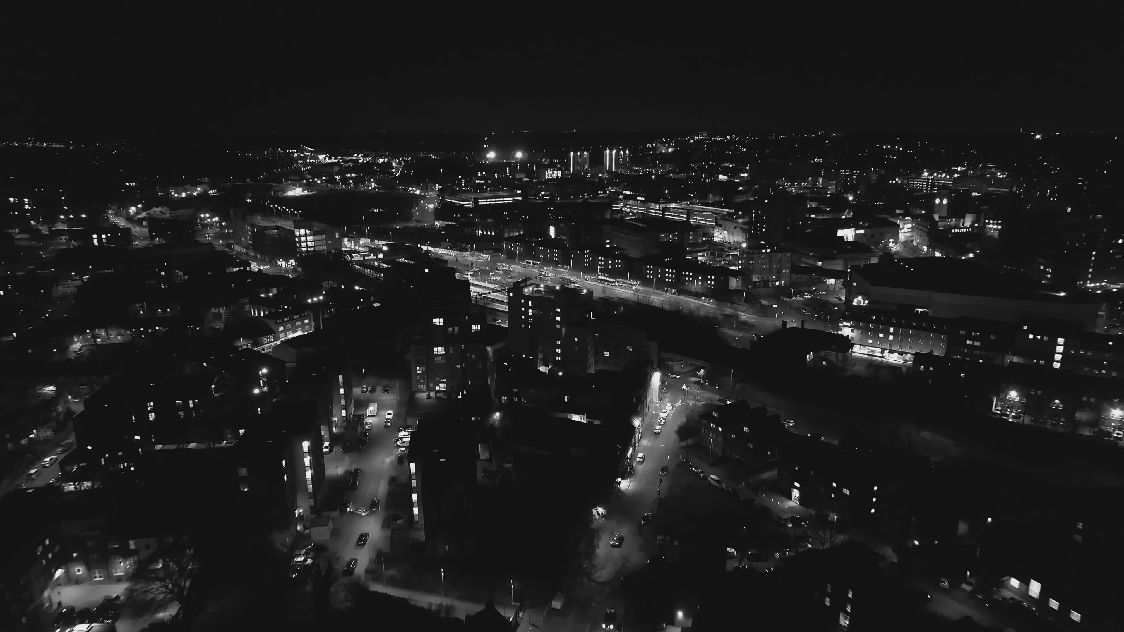 Aerial Night View of a Vibrant Cityscape Free Stock Video Footage ...