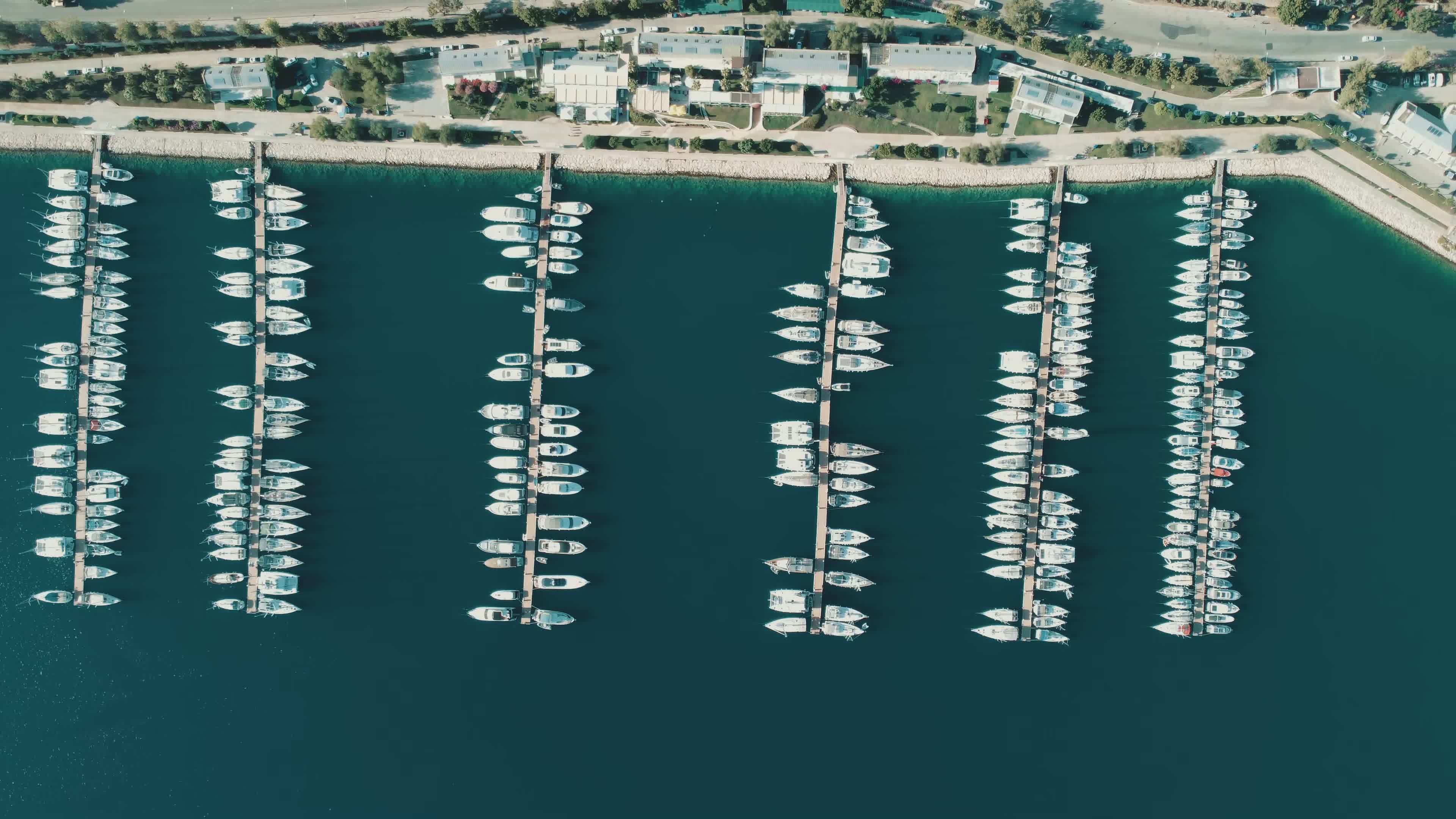 Stunning Aerial View of Marina With Boats Free Stock Video Footage ...
