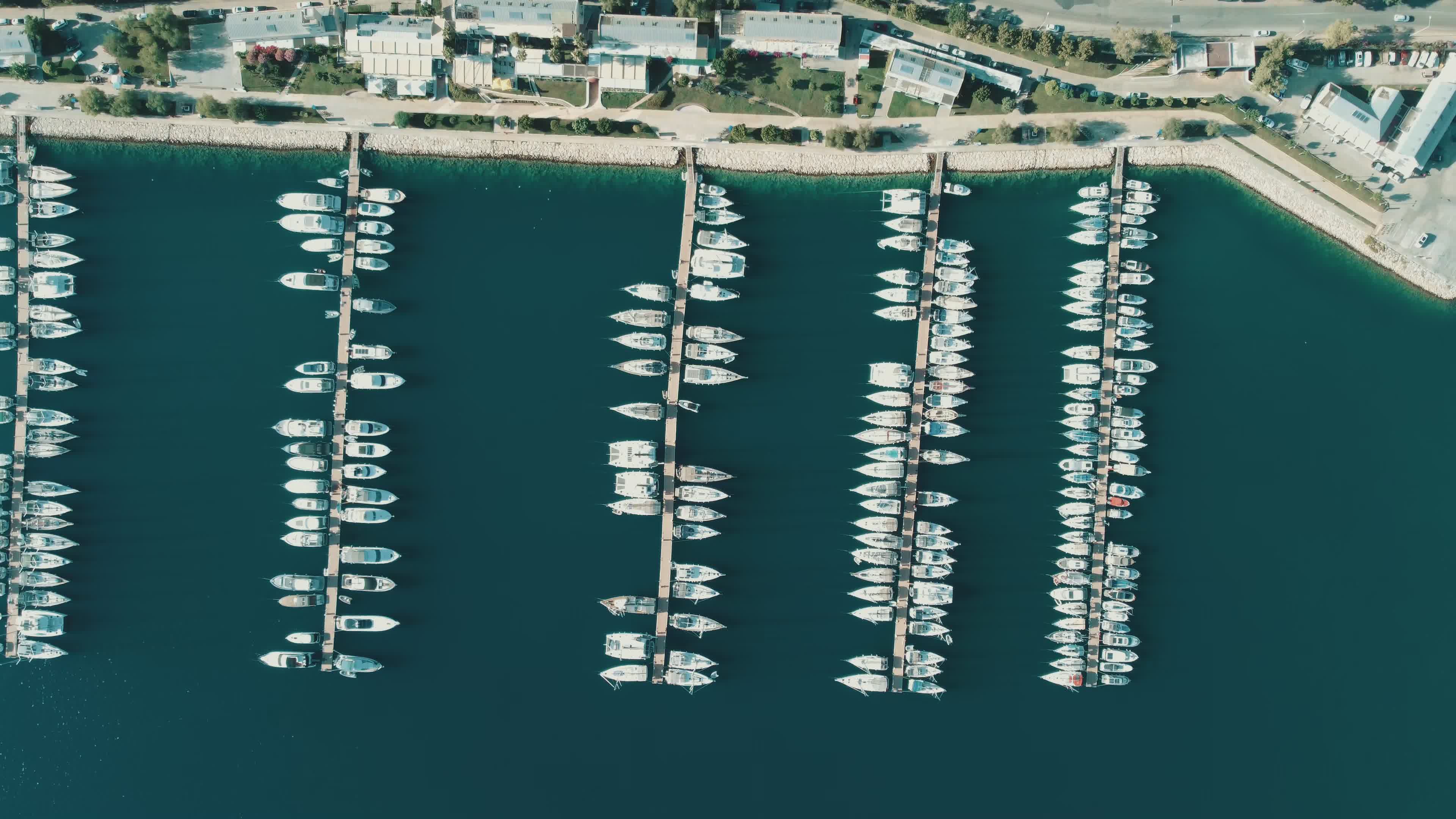Aerial View of Scenic Marina with Boats Docked Free Stock Video Footage ...