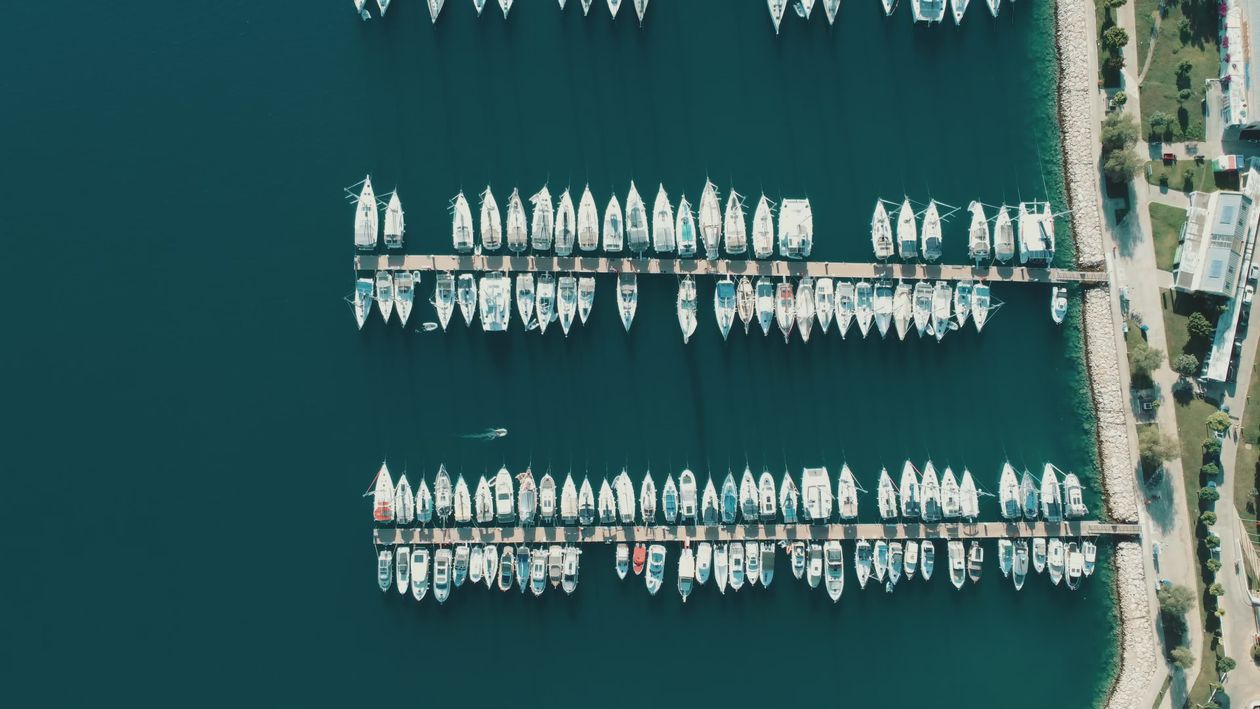 Aerial View of Boats Docked in a Marina Free Stock Video Footage ...