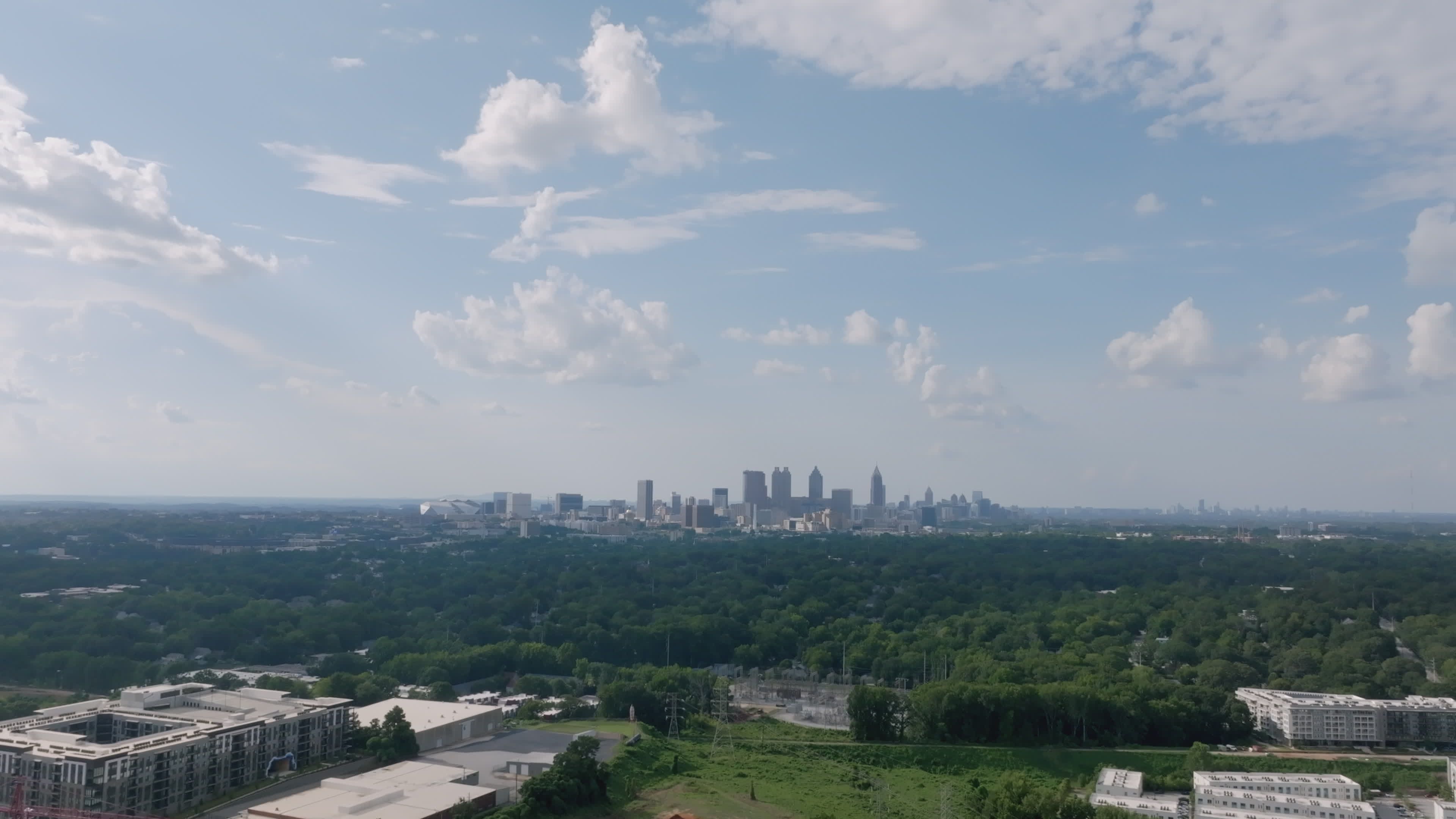 Aerial View of Downtown Atlanta Skyline Free Stock Video Footage ...