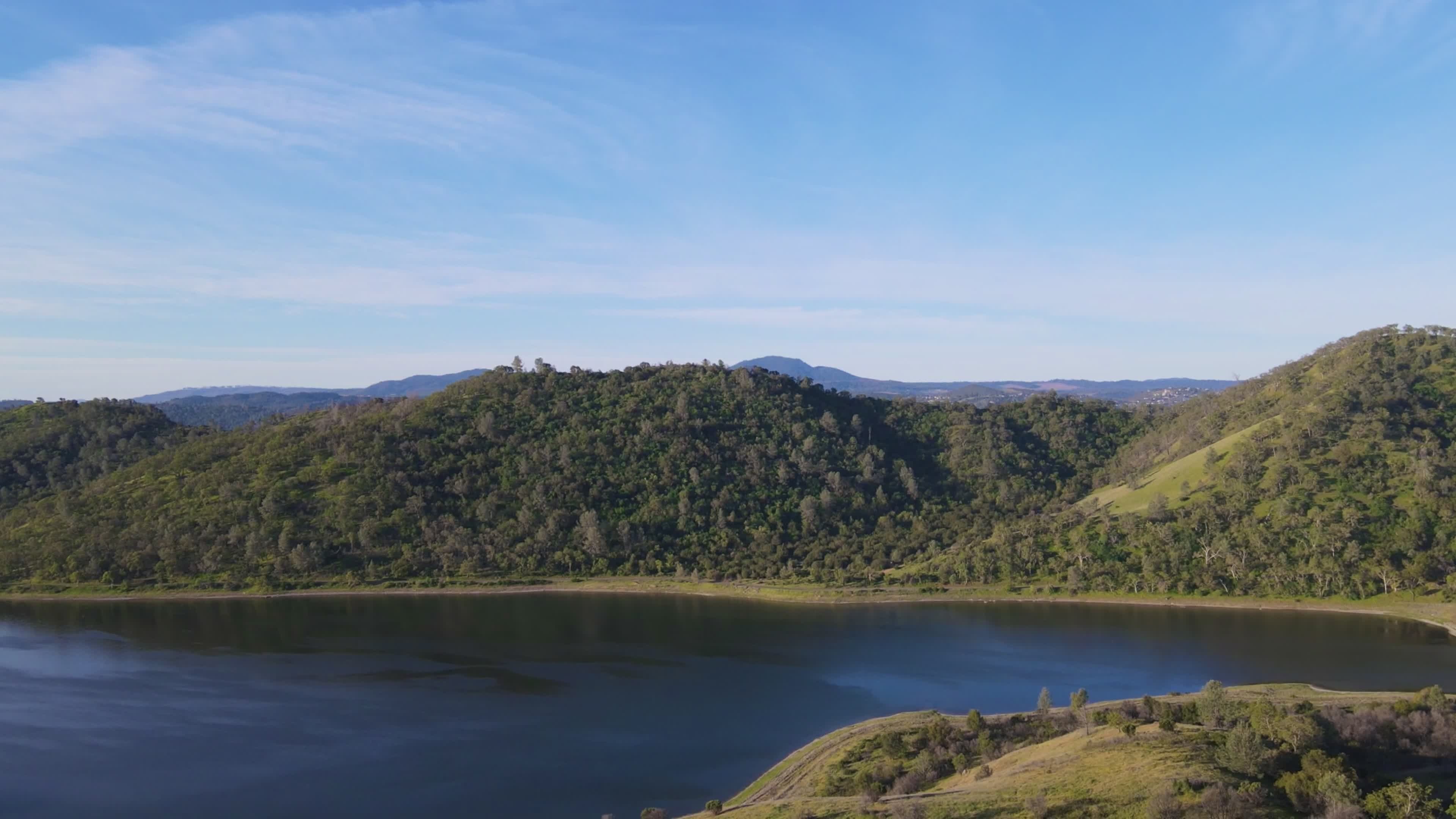 Stunning Aerial View of Mountain Lake Landscape Free Stock Video ...