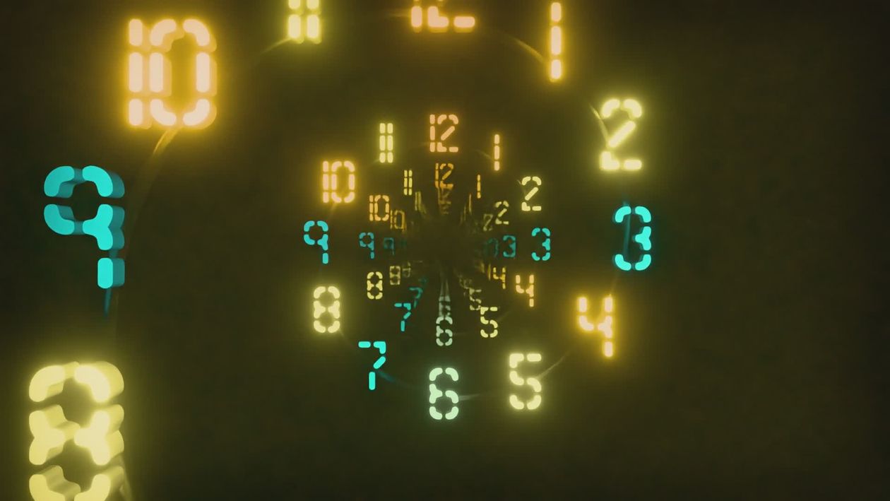 Colorful Abstract Clock Animation Loop Free Stock Video Footage ...