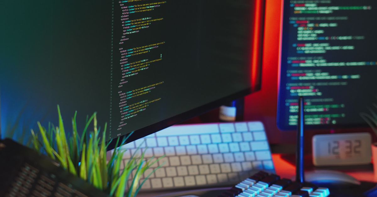 Dynamic Coding Workspace with RGB Lighting Free Stock Video Footage ...