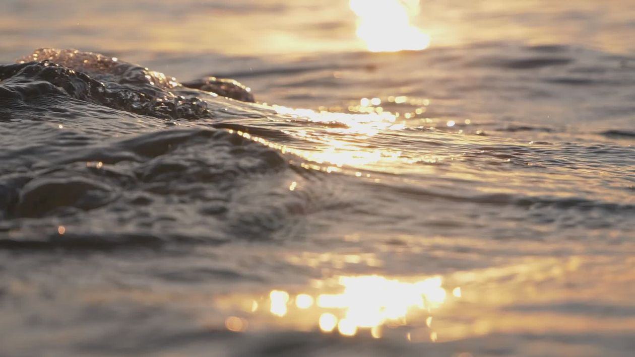 Golden Sunset on Calm Ocean Waves Free Stock Video Footage, Royalty ...