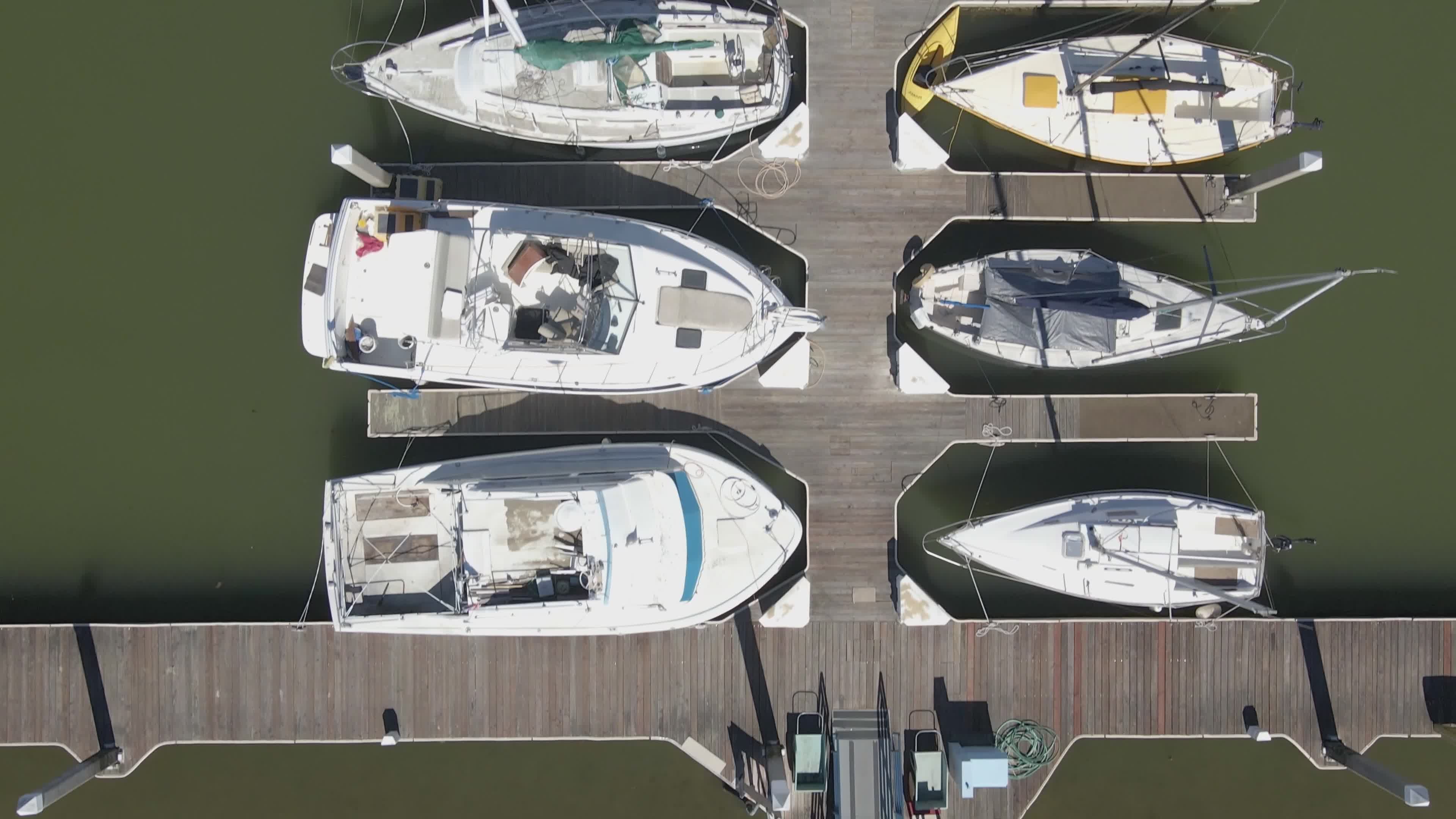 Aerial View of Boats Docked at a Marina Free Stock Video Footage ...