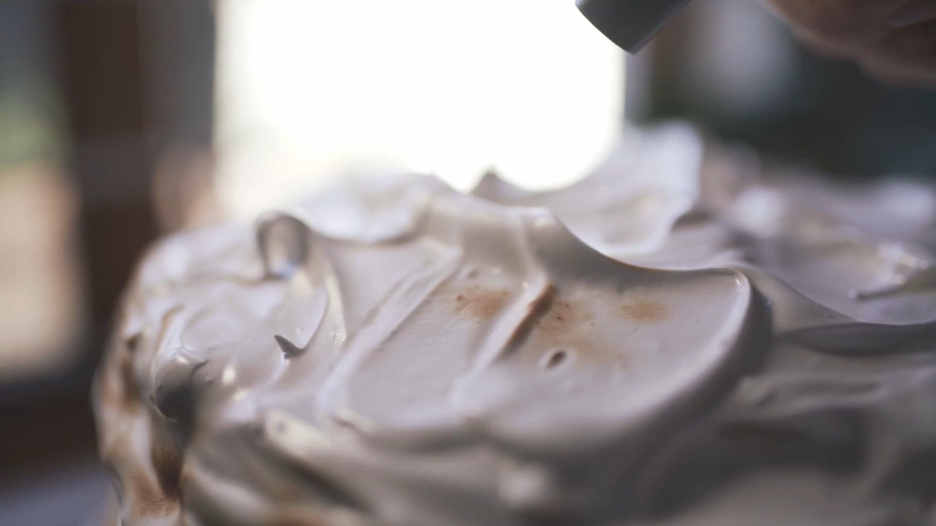 Torching A Cake Icing As A Process Of Decoration Free Stock Video ...