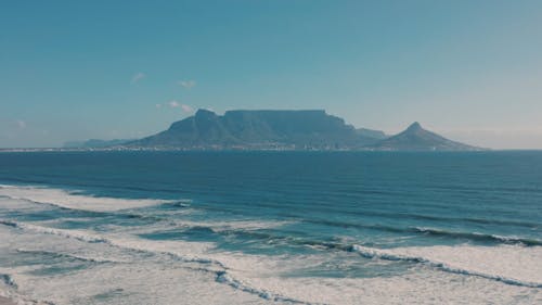 The Mountain View In Cape Town, South Africa From The Beach Shore