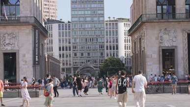 vibrant day in milan city center