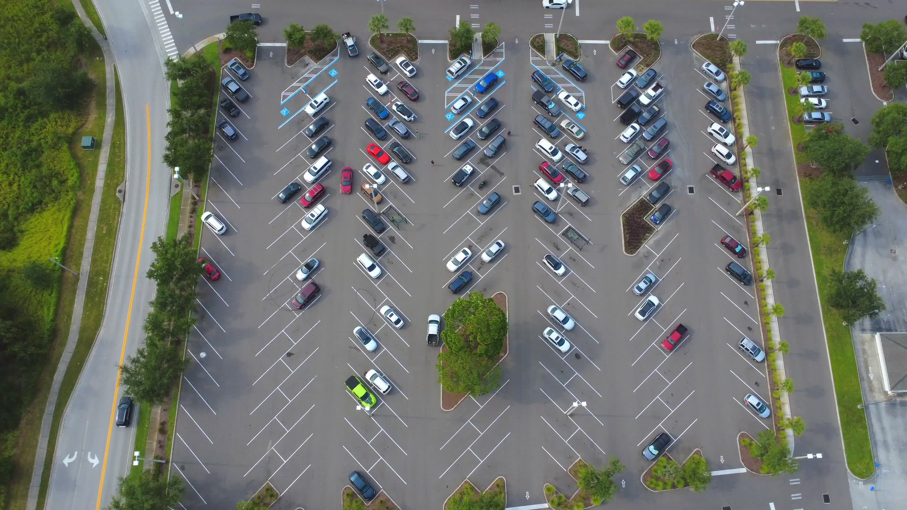 Aerial View of Busy Parking Lot in Florida Free Stock Video Footage ...