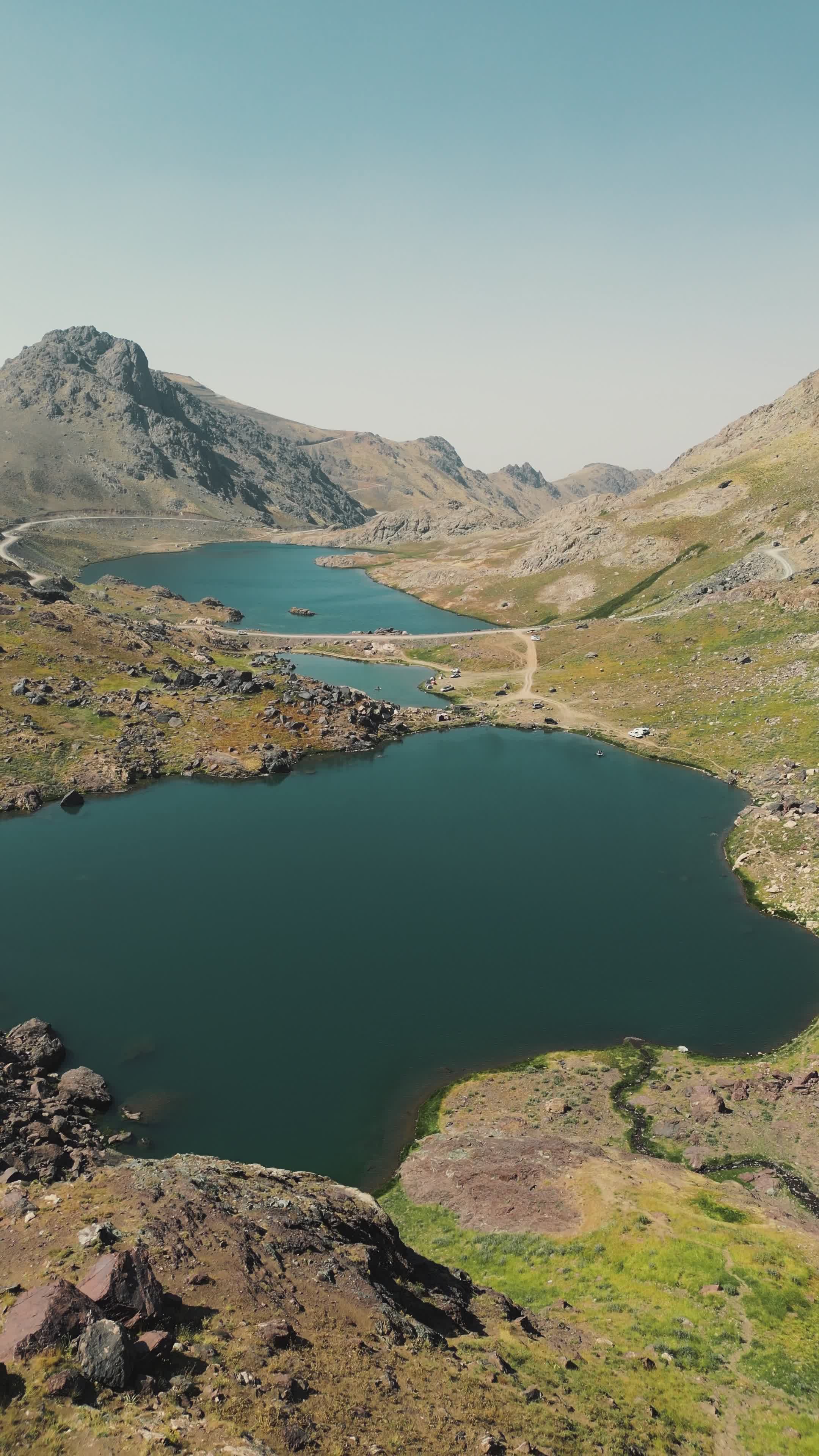 Stunning Aerial View of Mountain Lakes Free Stock Video Footage ...