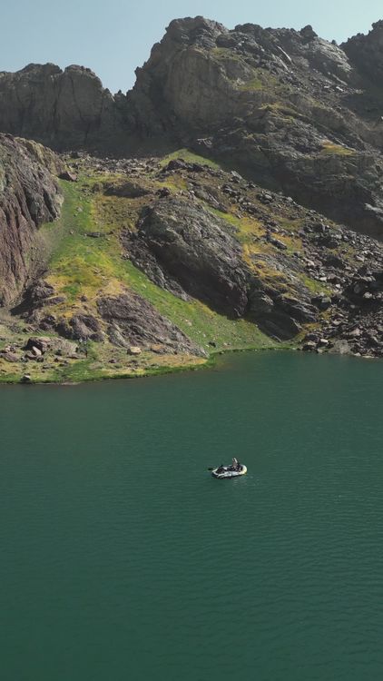 Scenic Mountain Lake with Canoe in Summer Free Stock Video Footage ...