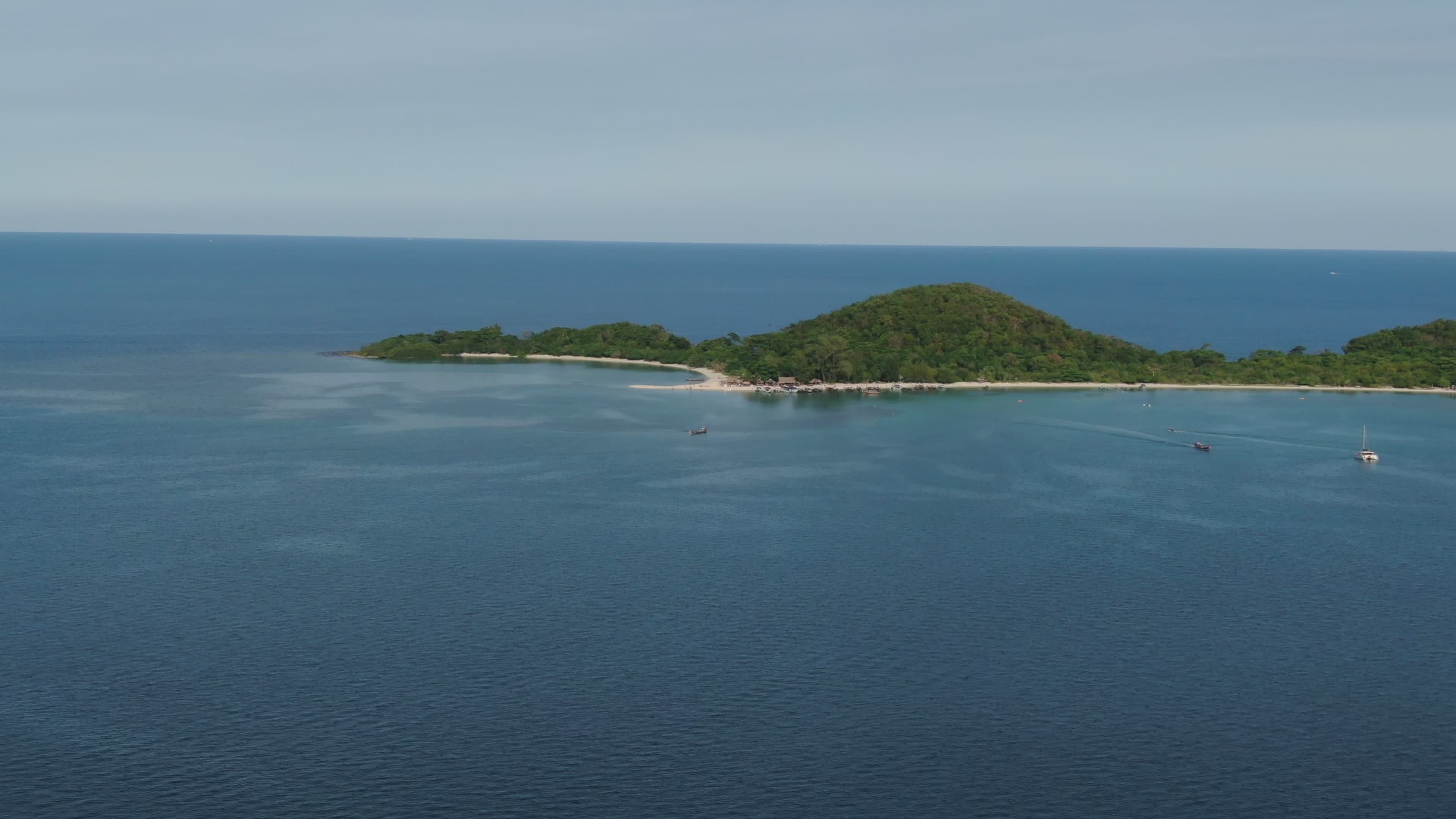 Serene Aerial View of a Tropical Island Coastline Free Stock Video ...