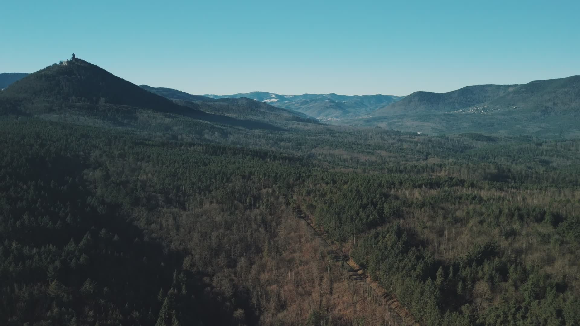 Stunning Aerial View of Misty Mountain Forest Free Stock Video Footage ...