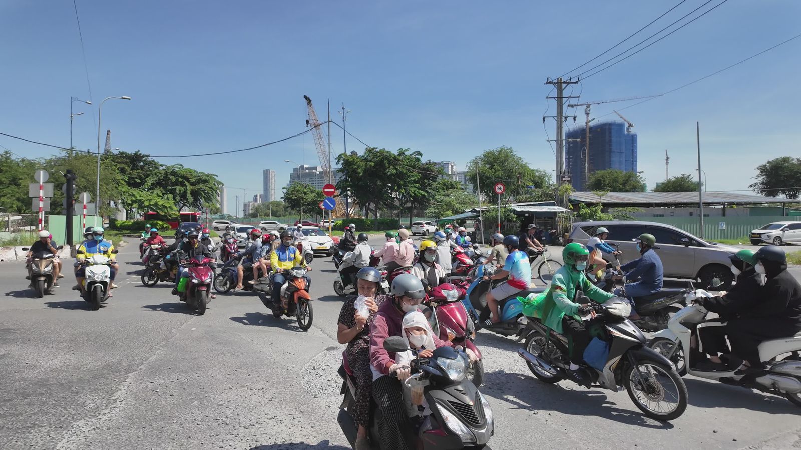 Motorcycle Intersection Motorbike Traffic at Busy Urban Intersection Free Stock Video Footage ...