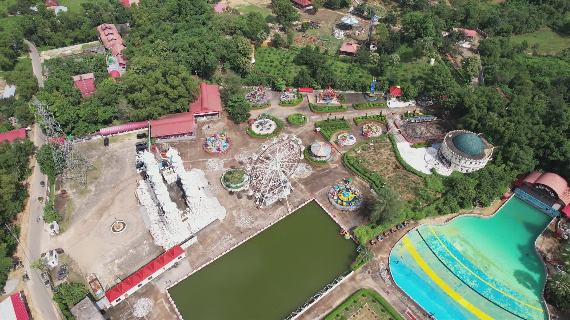 Aerial View of Magic Paradise Park in Cumilla Free Stock Video Footage ...