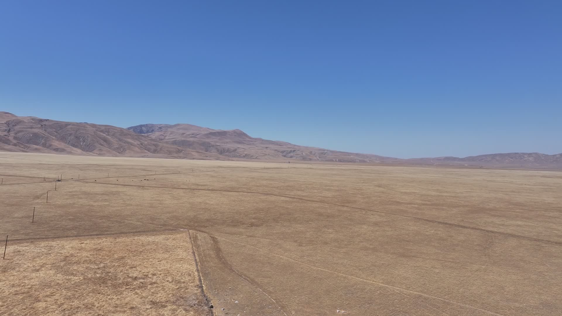 Vast Dry Countryside with Distant Hills Free Stock Video Footage ...