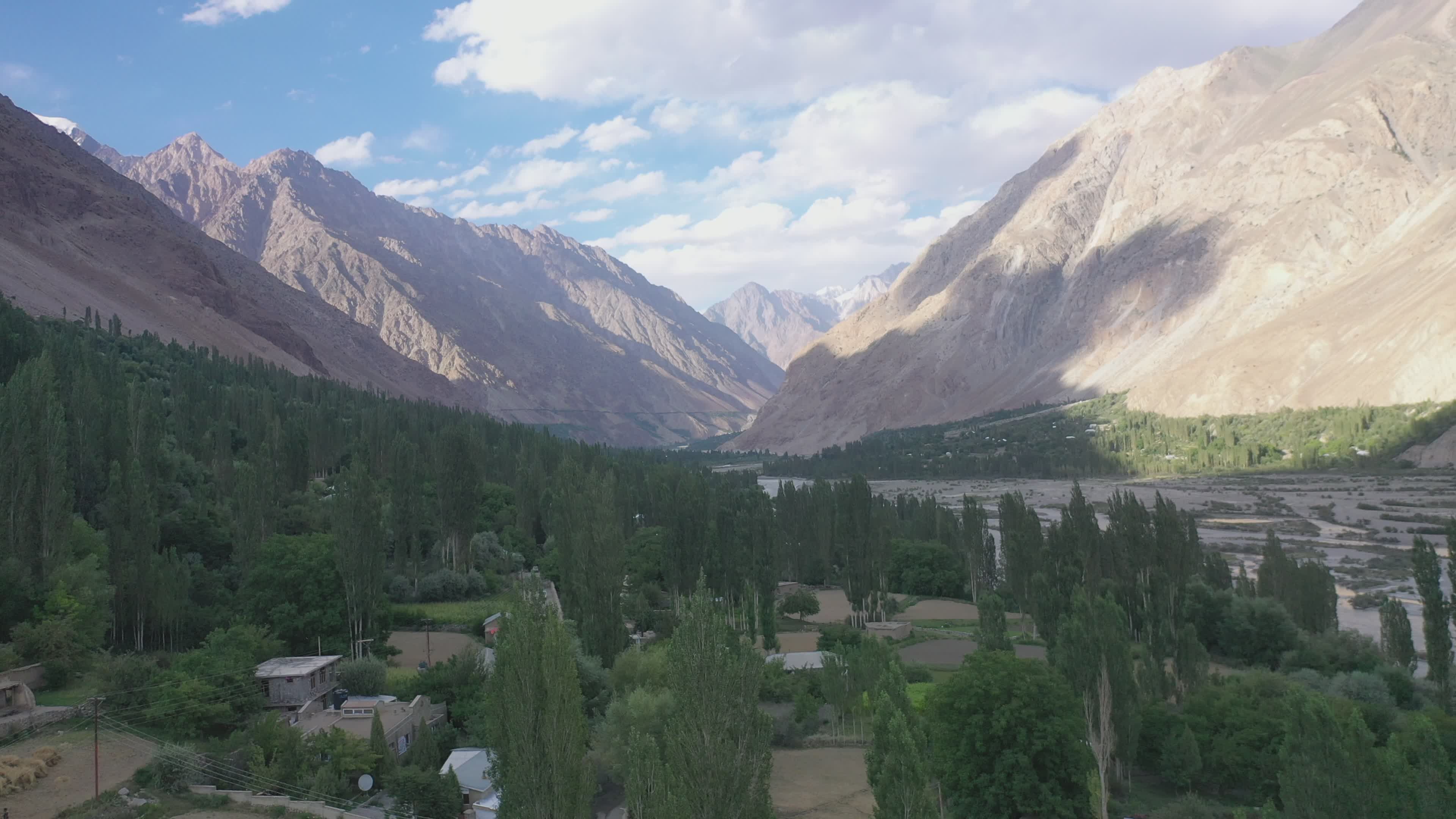Scenic Aerial View of Lush Mountain Valley Free Stock Video Footage ...