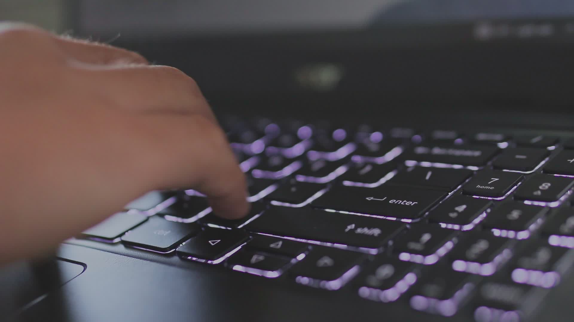 close up of typing on a backlit keyboard 33414591 — free pexels stock footage