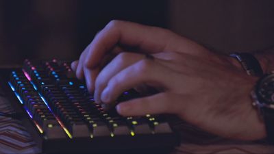 Colorful LED Keyboard Typing Close-Up Free Stock Video Footage, Royalty ...