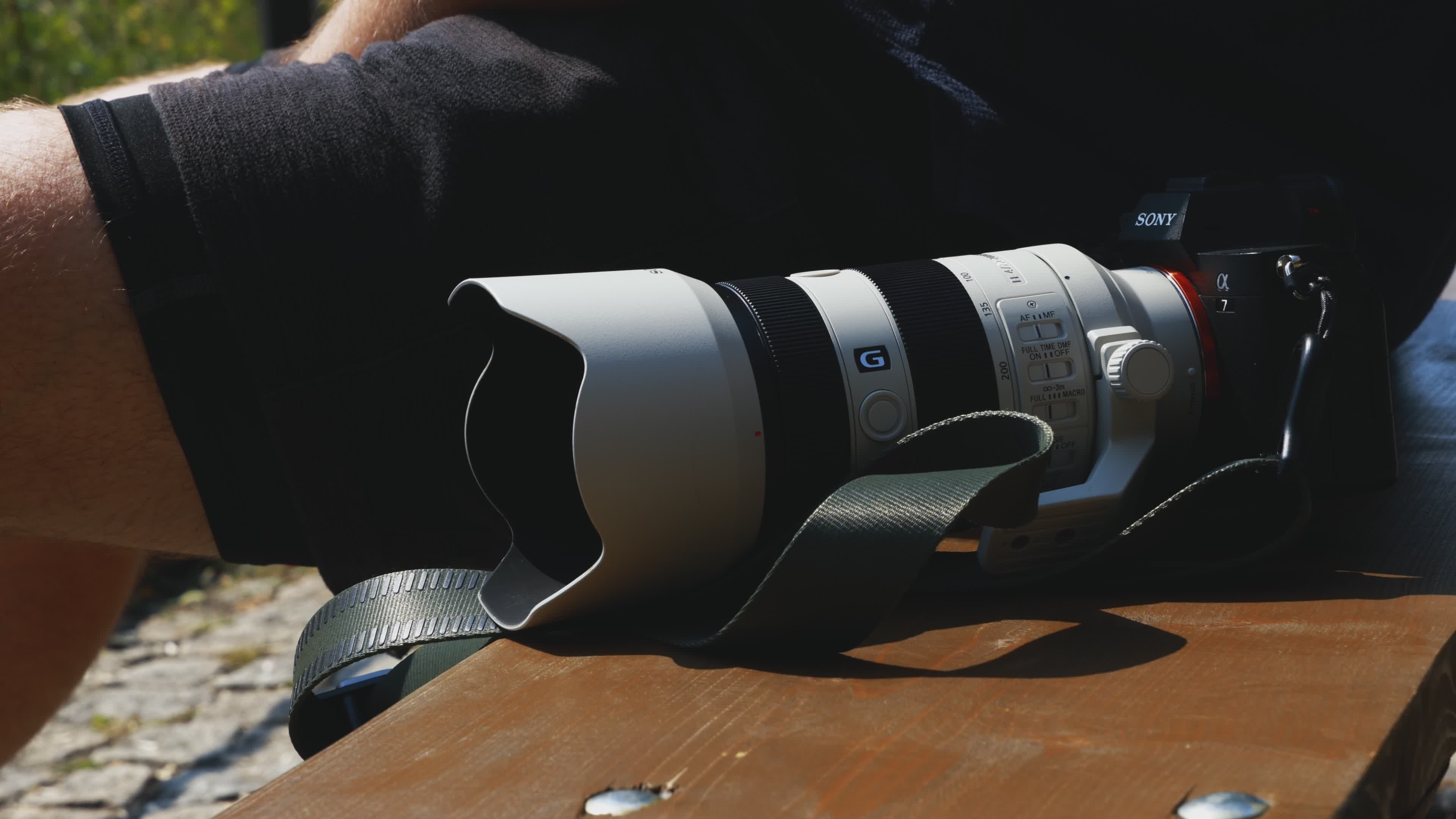 High-End Camera Gear Resting on Park Bench Free Stock Video Footage ...