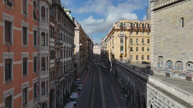 aerial view of historic italian street